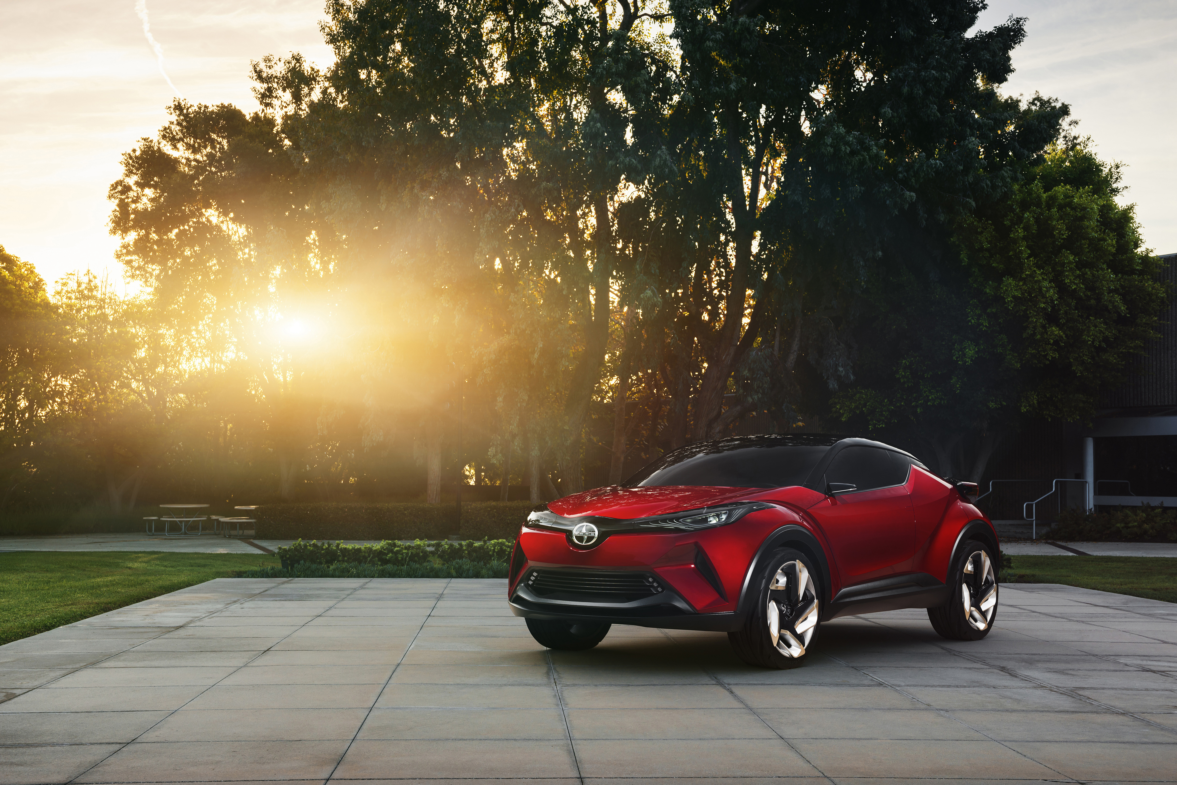 Widescreen image cars, side view, scion, c-hr