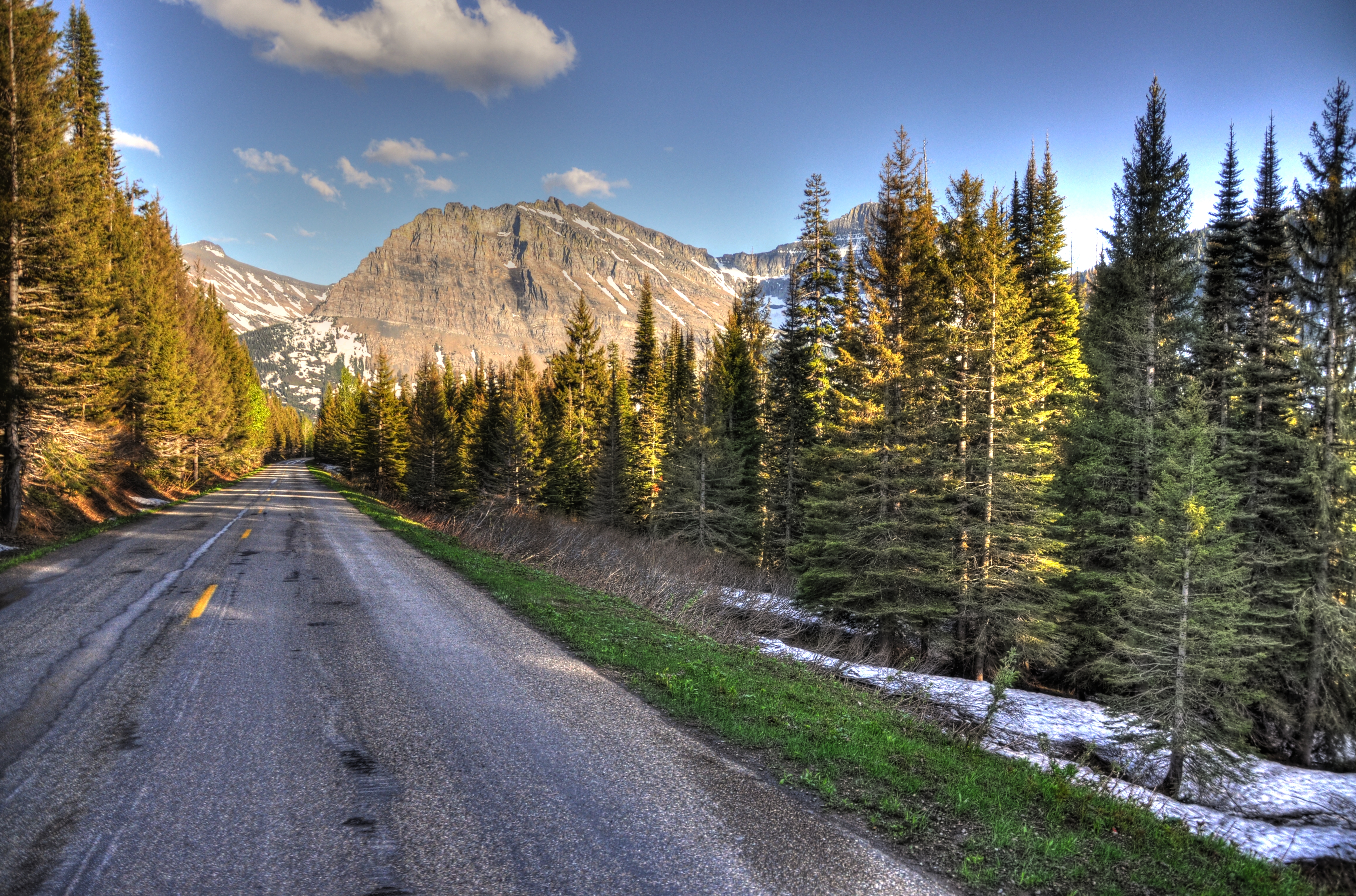 nature, trees, mountains, road, markup, dahl, distance cell phone wallpapers