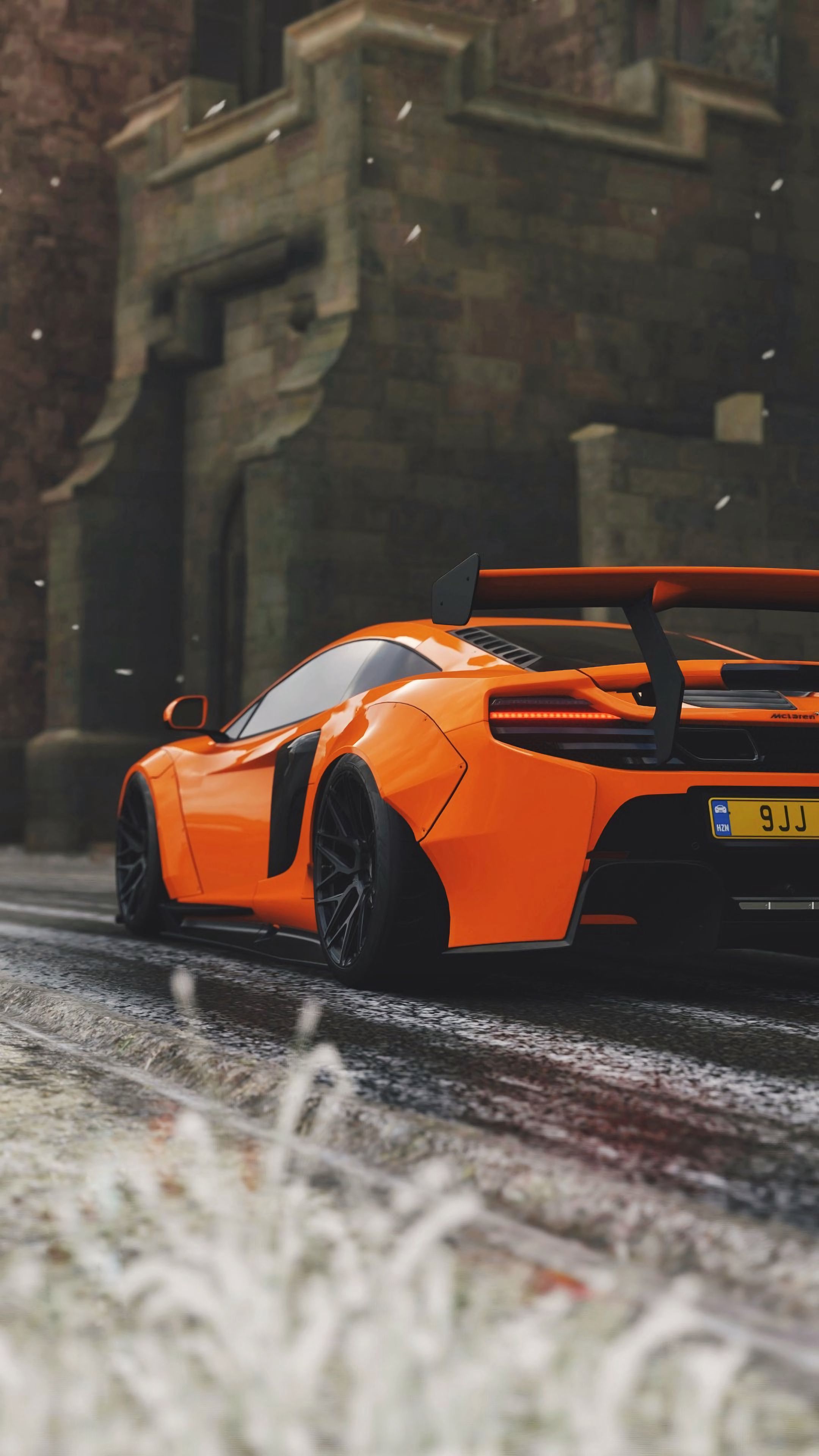 153268 download wallpaper races, sports, mclaren, cars, orange, sports car, mclaren 650s screensavers and pictures for free