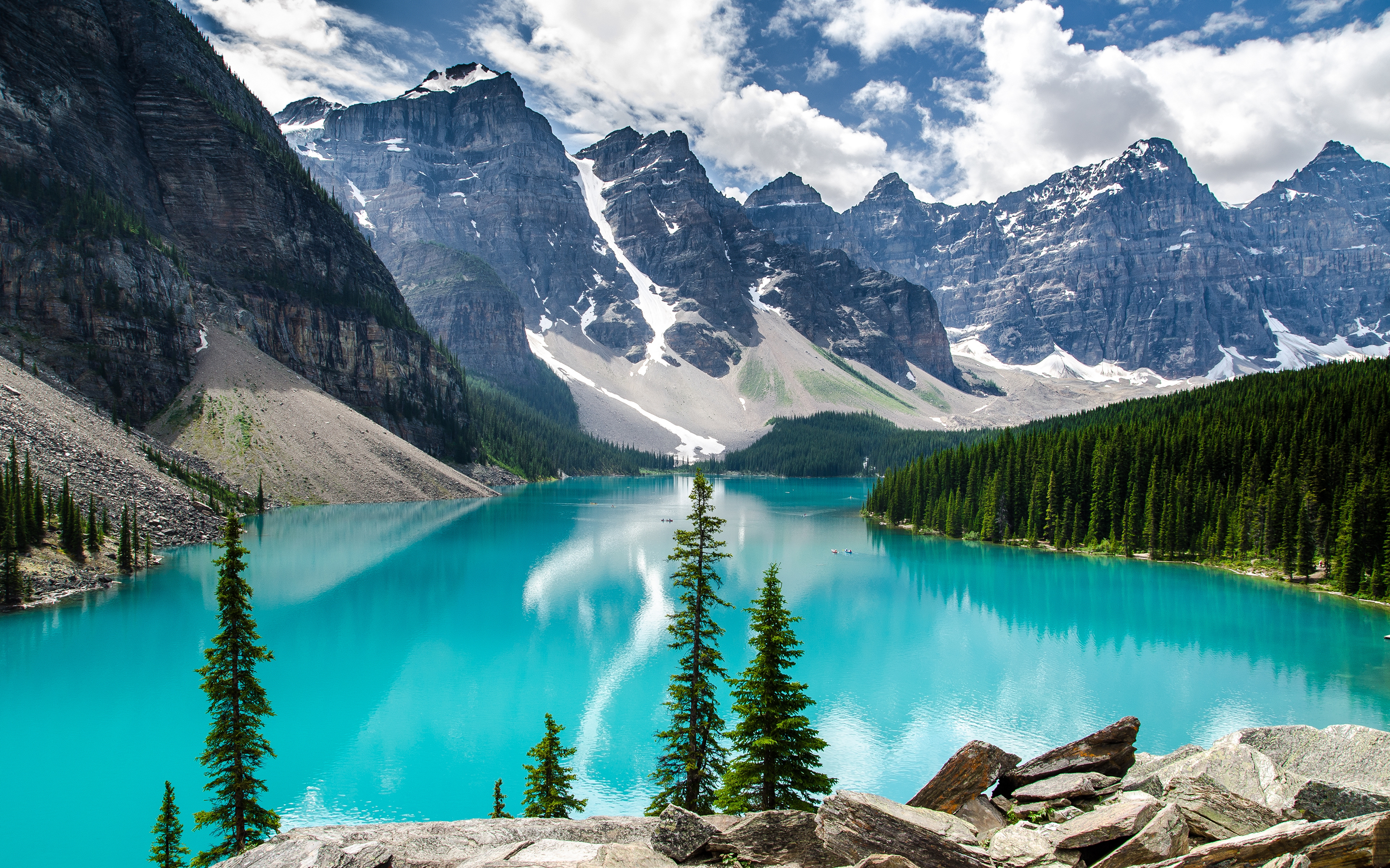 banff national park, tree, earth, lake, cloud, forest, landscape, moraine lake, mountain, scenic, sky, lakes Phone Background