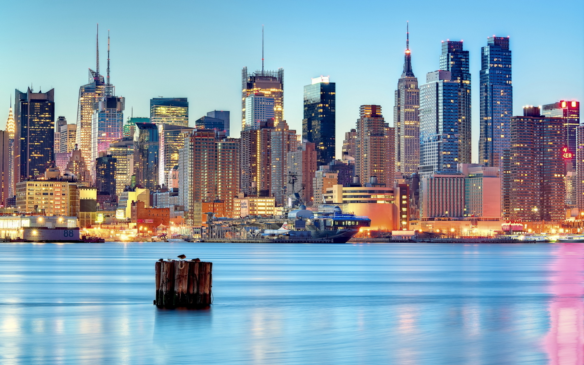 new york, cities, man made Panoramic Wallpapers