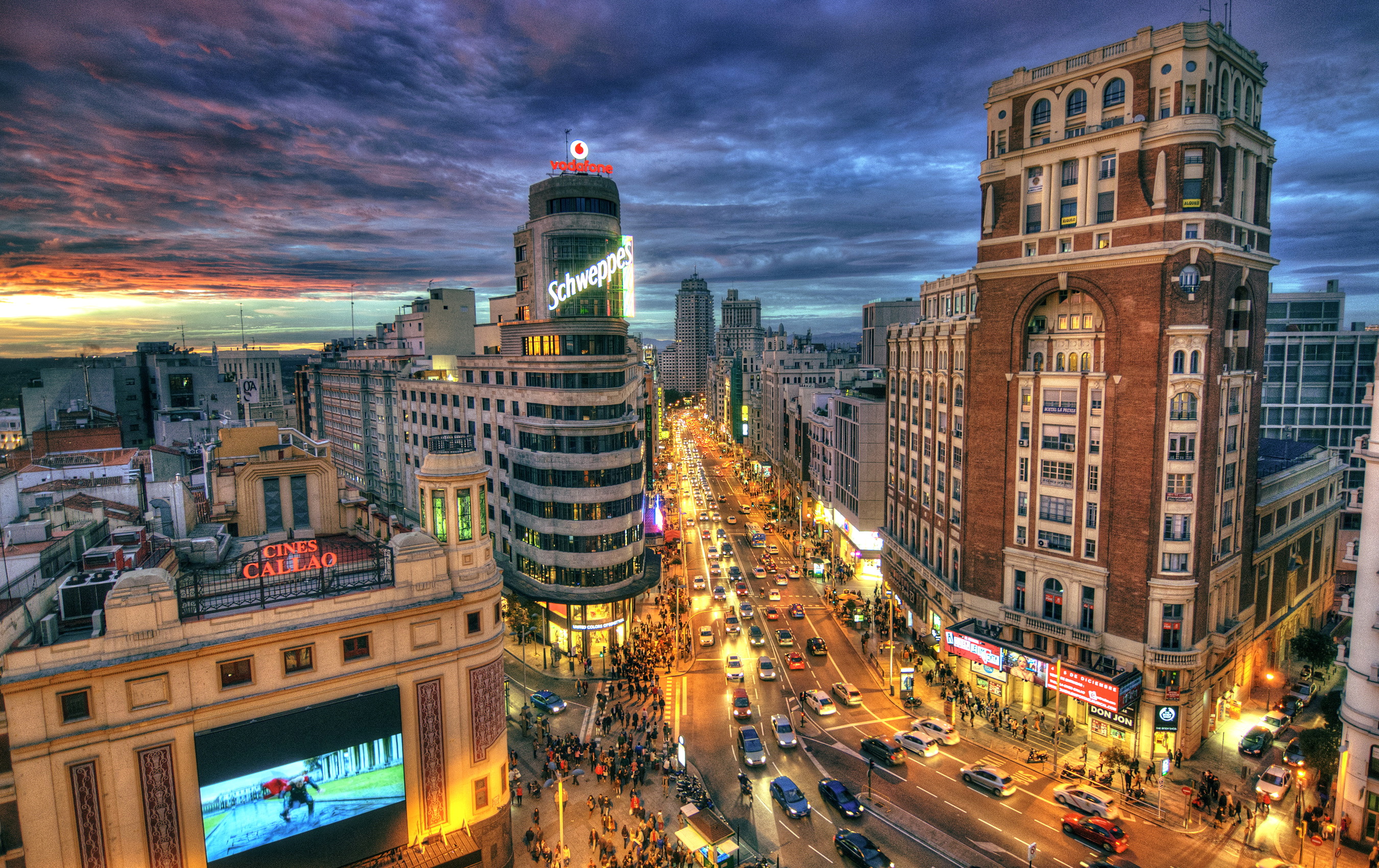Hd 1080p Images evening, madrid, spain, city