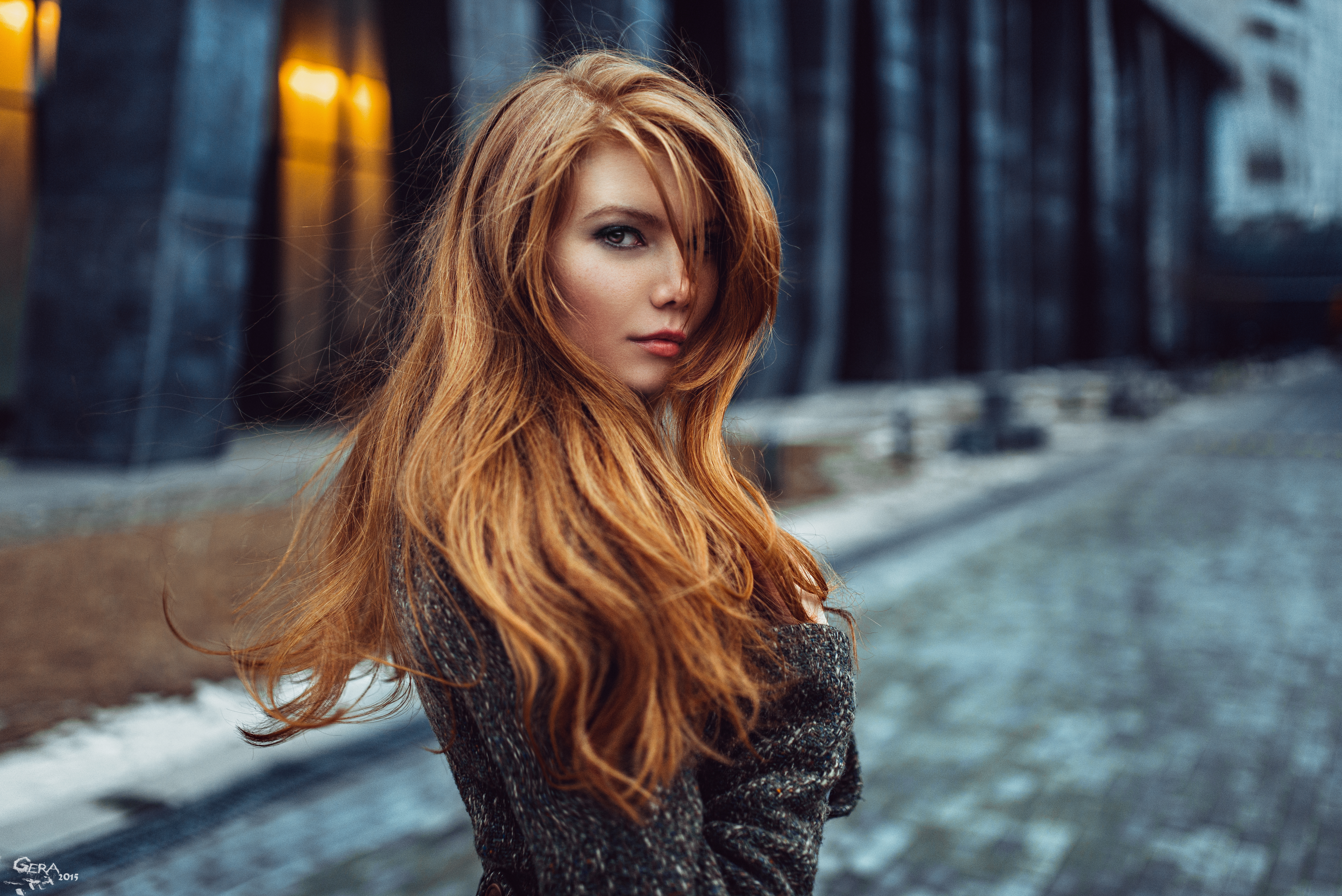 redhead, women, model phone wallpaper
