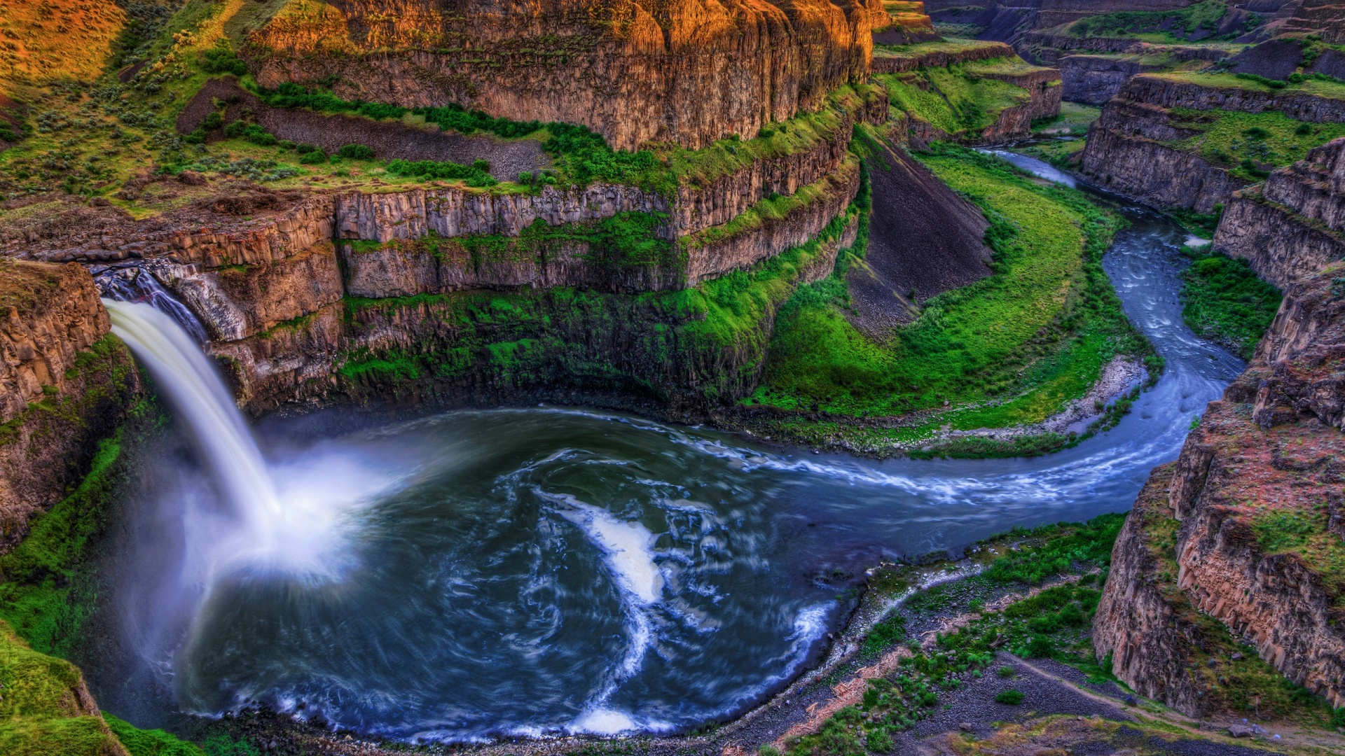HD desktop wallpaper: Water, Waterfalls, Waterfall, Earth, Moss, River,  Palouse Falls download free picture #259662