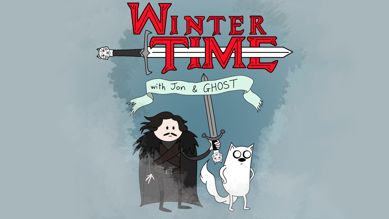 a song of ice and fire, jon snow, adventure time, ghost, humor, game of thrones, movie