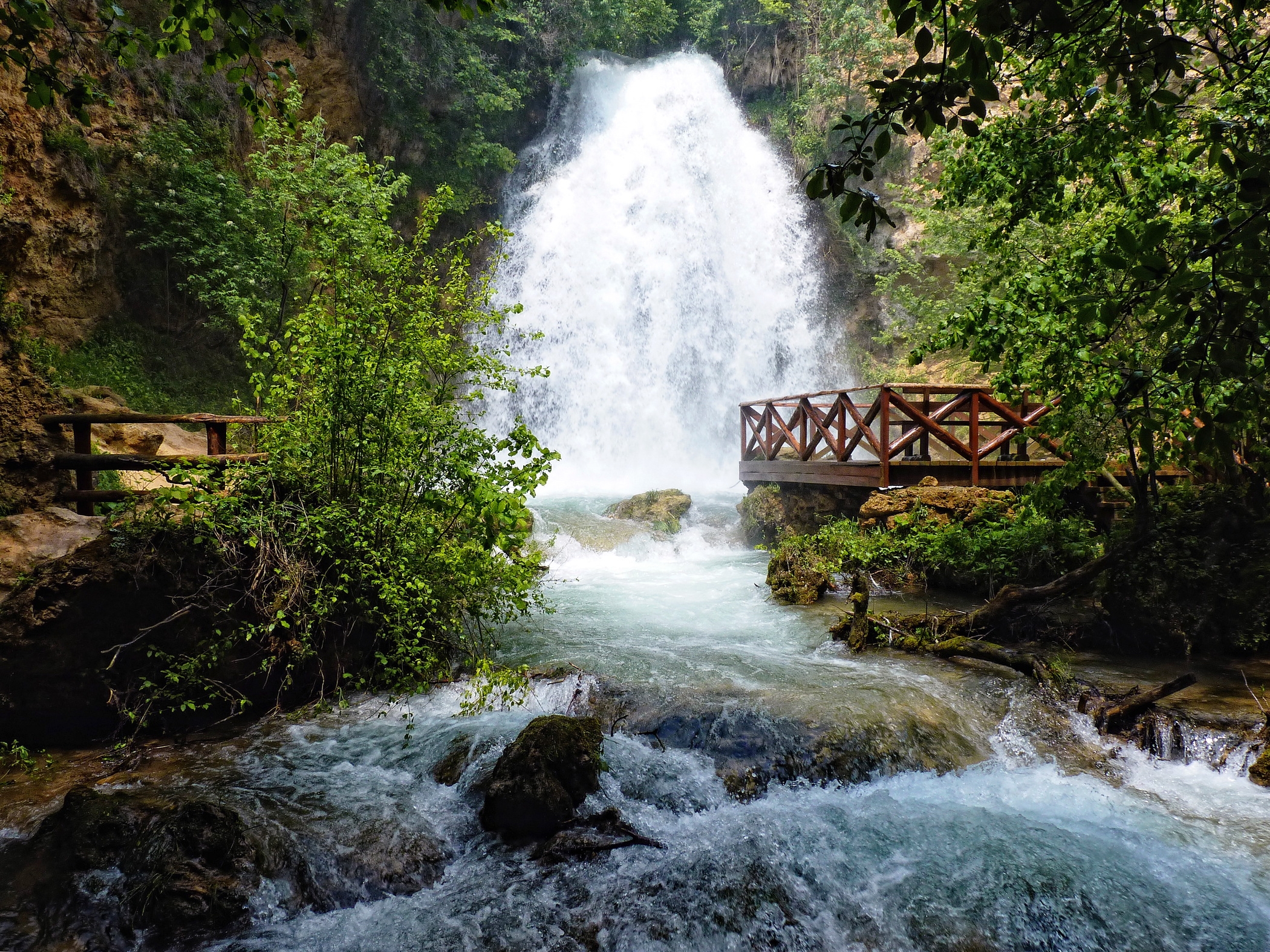 nature, rivers, stones, waterfall, playground, platform, flow, stream, serbia, resavitsa, resavica