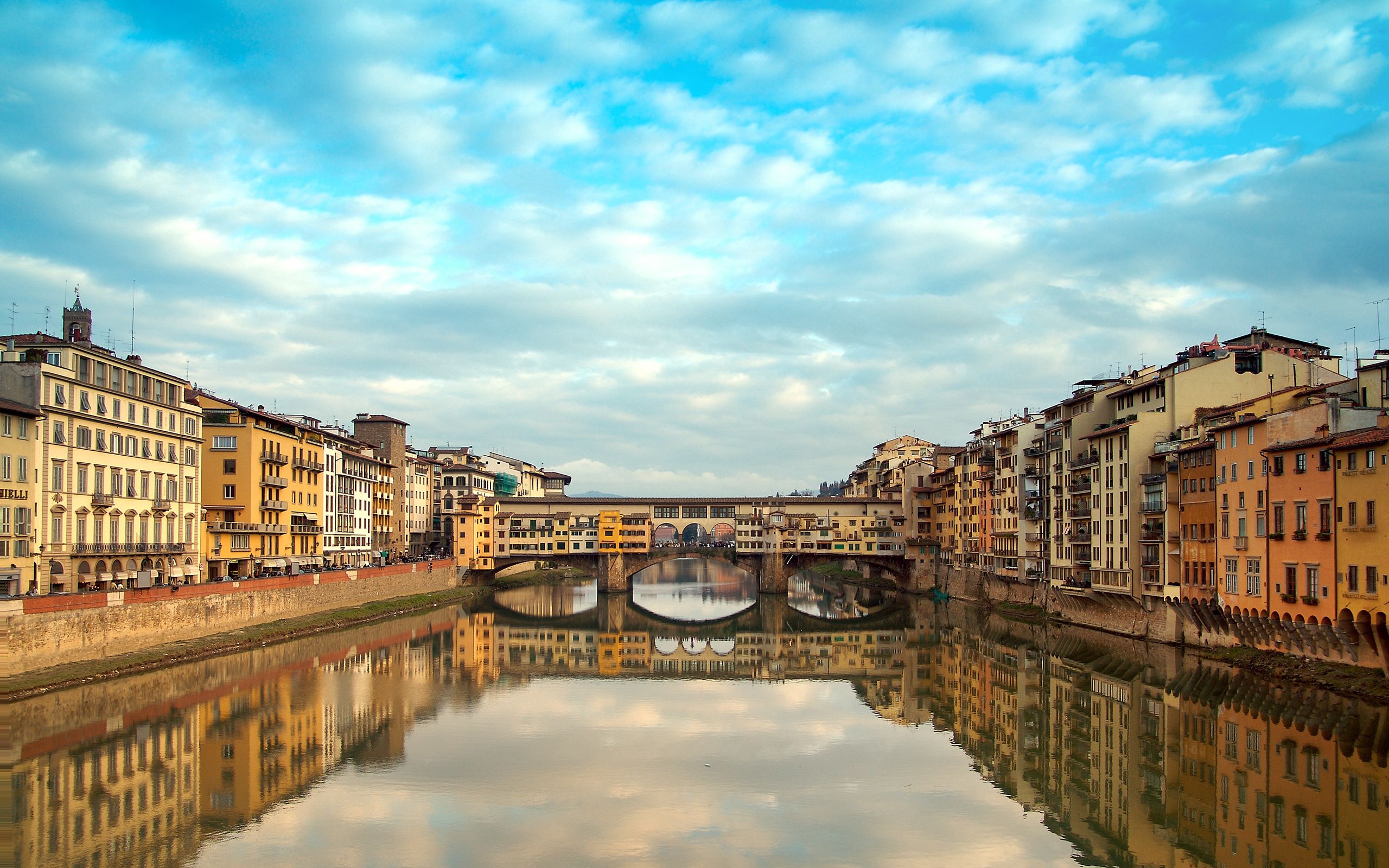 italy, cities, florence, ponte vecchio, new year's eve lock screen backgrounds