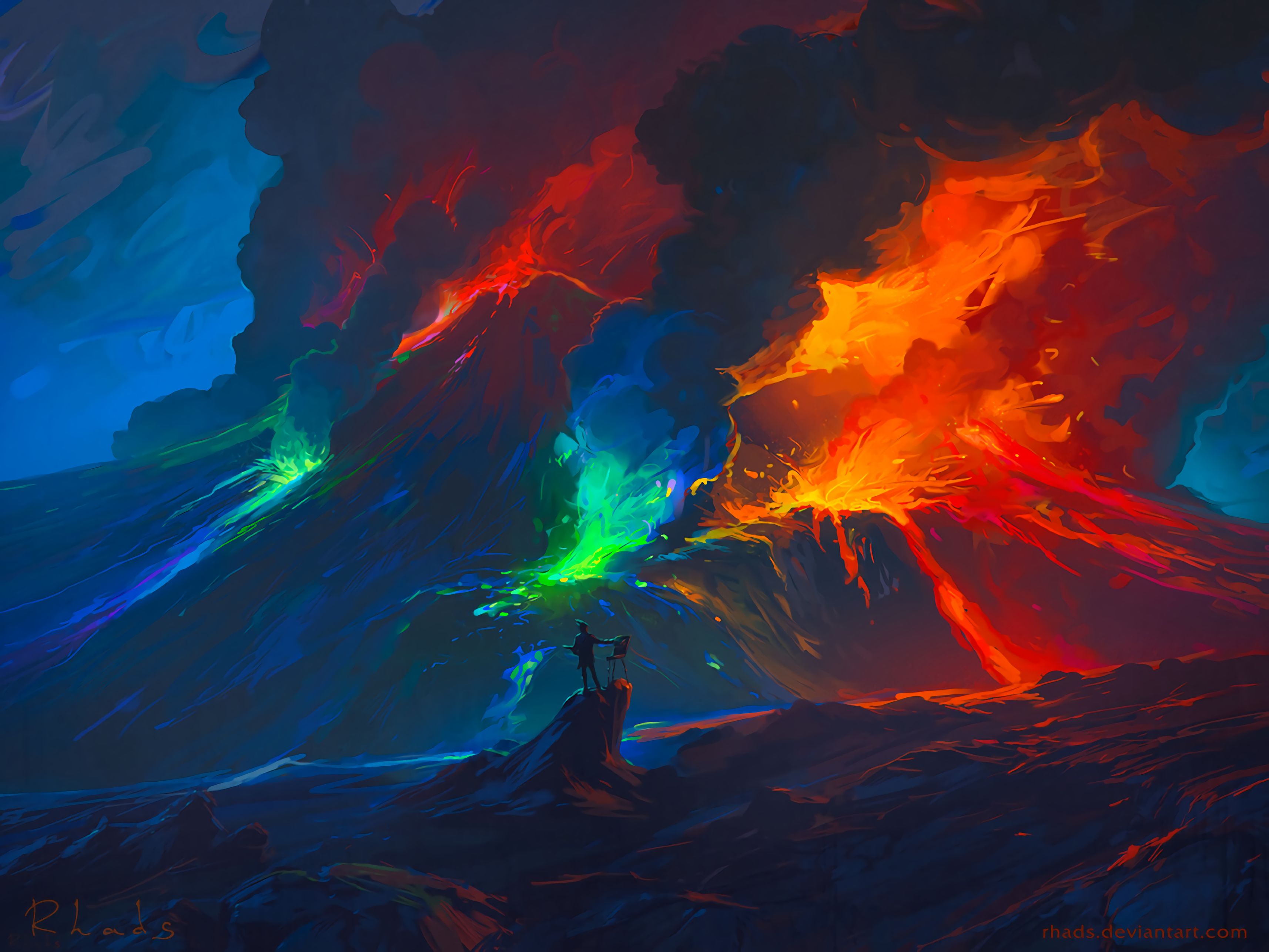 waves, fantasy, art, colorful, colourful, artist Phone Background