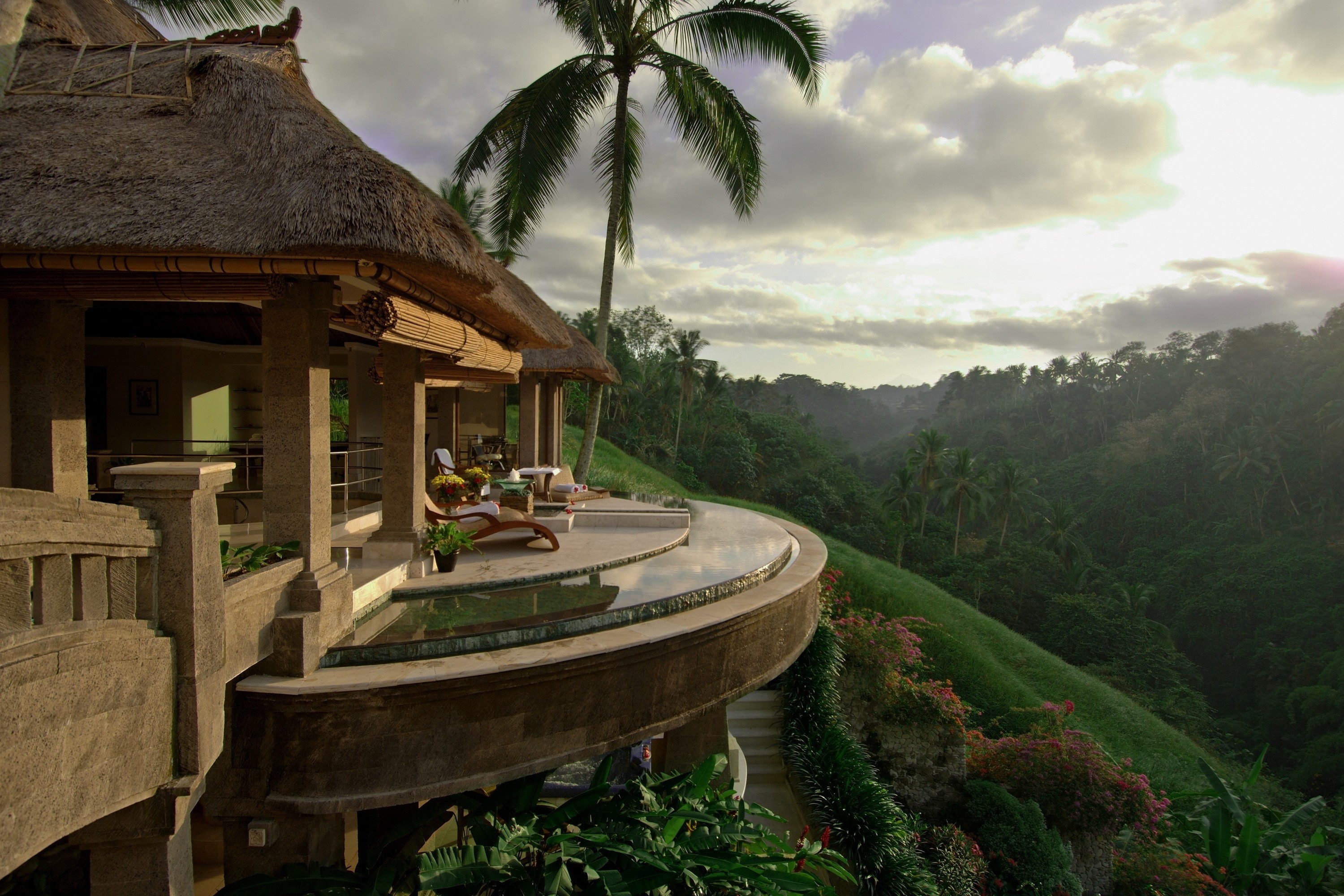 balcony, paradise, handsomely, house, it's beautiful, miscellanea, miscellaneous, nature, palms