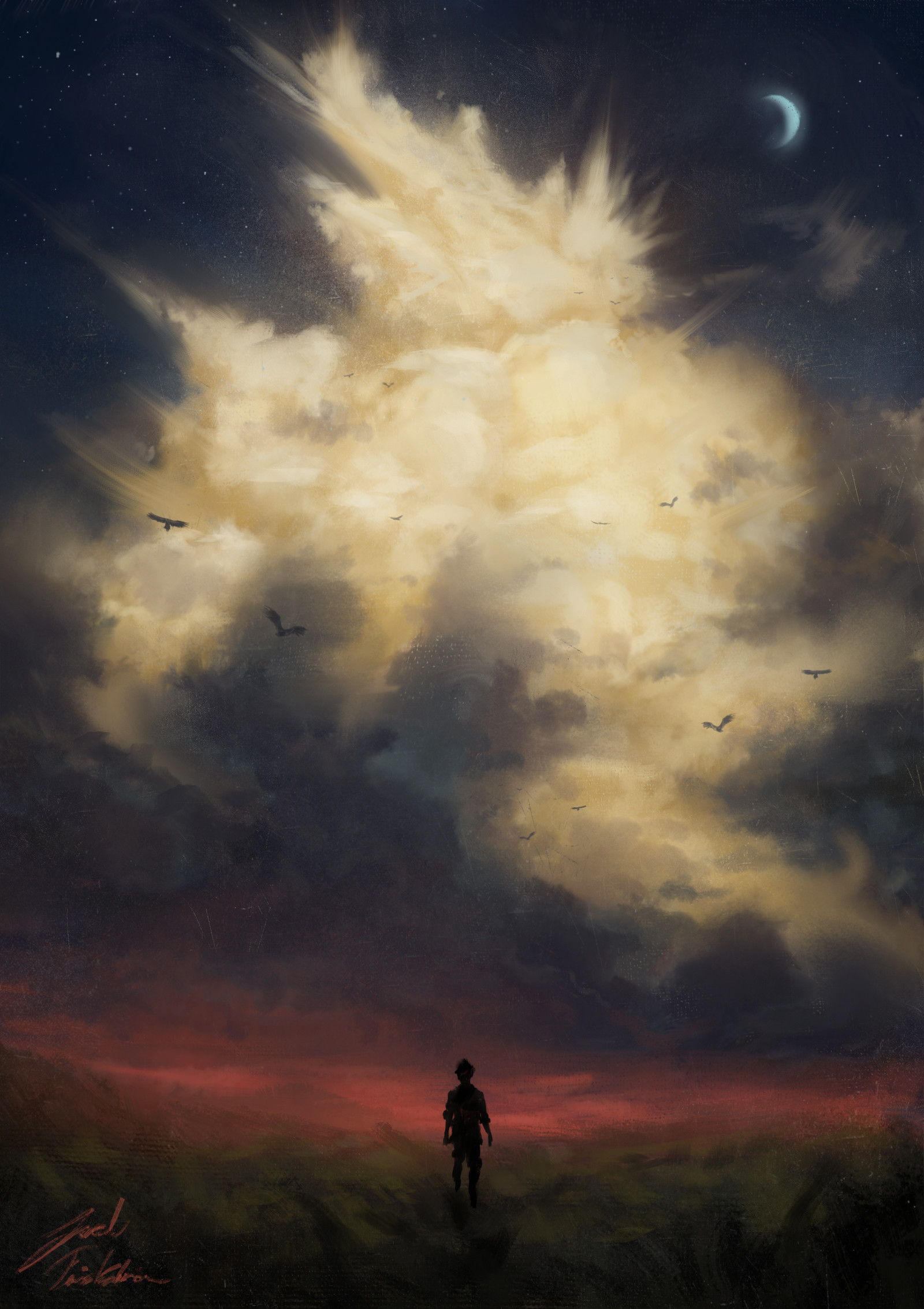 Free Images art, sky, silhouette, alone Loneliness