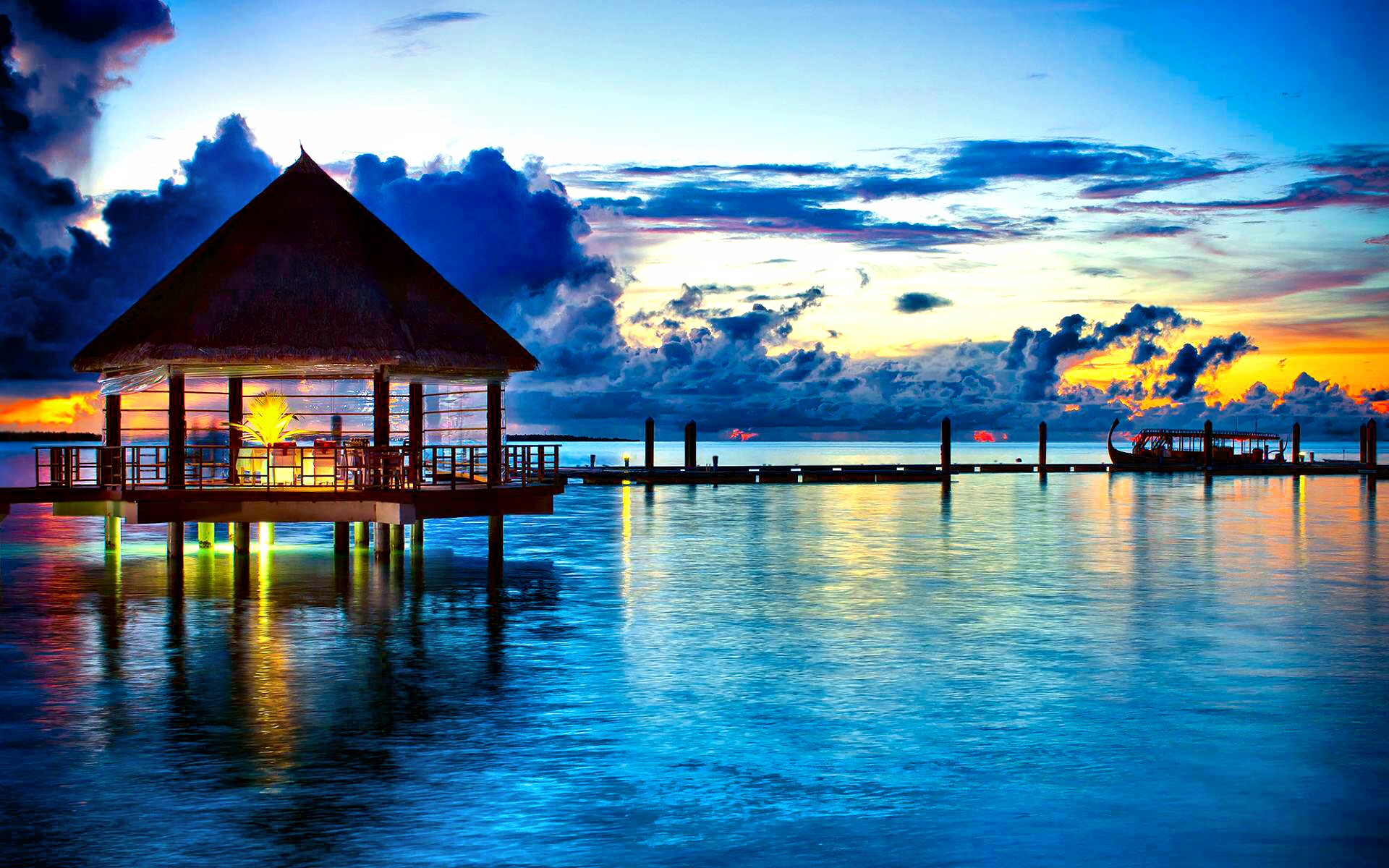 blue, sunset, photography, cloud, tropical, maldives, azure, horizon, reflection, summer