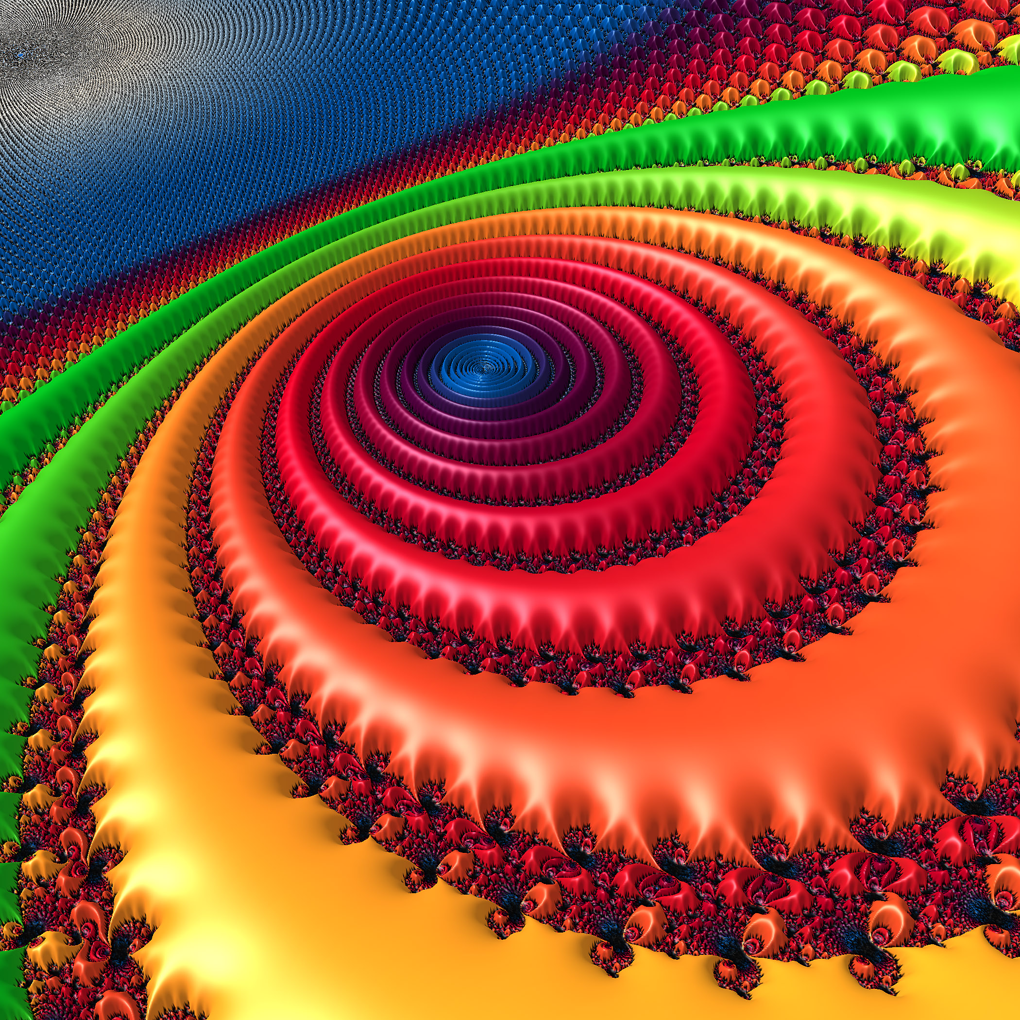 fractal, 3d, patterns, circles, multicolored, motley, rotation, spiral