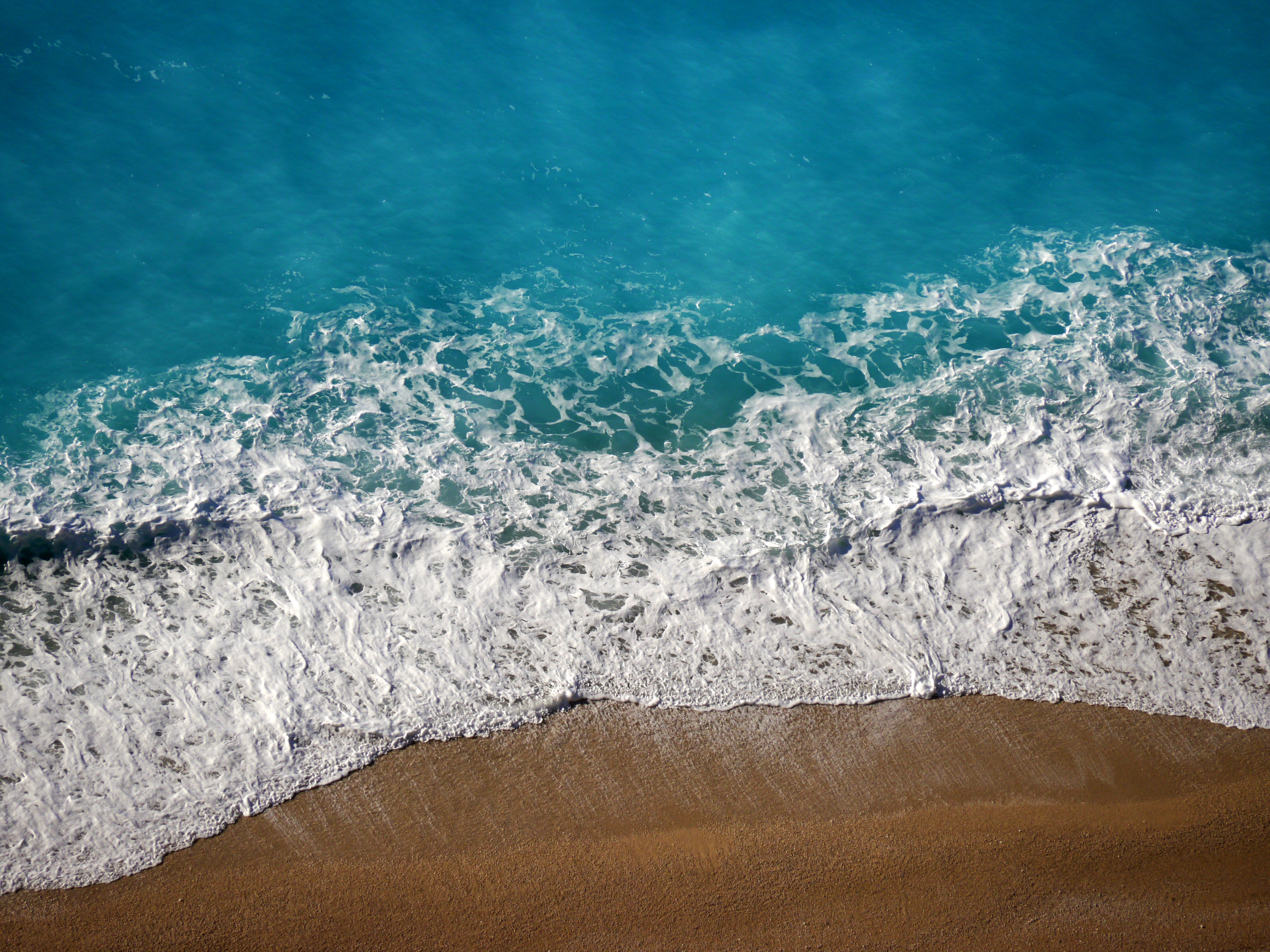 Download mobile wallpaper View From Above, Waves, Sand, Nature, Sea for free.