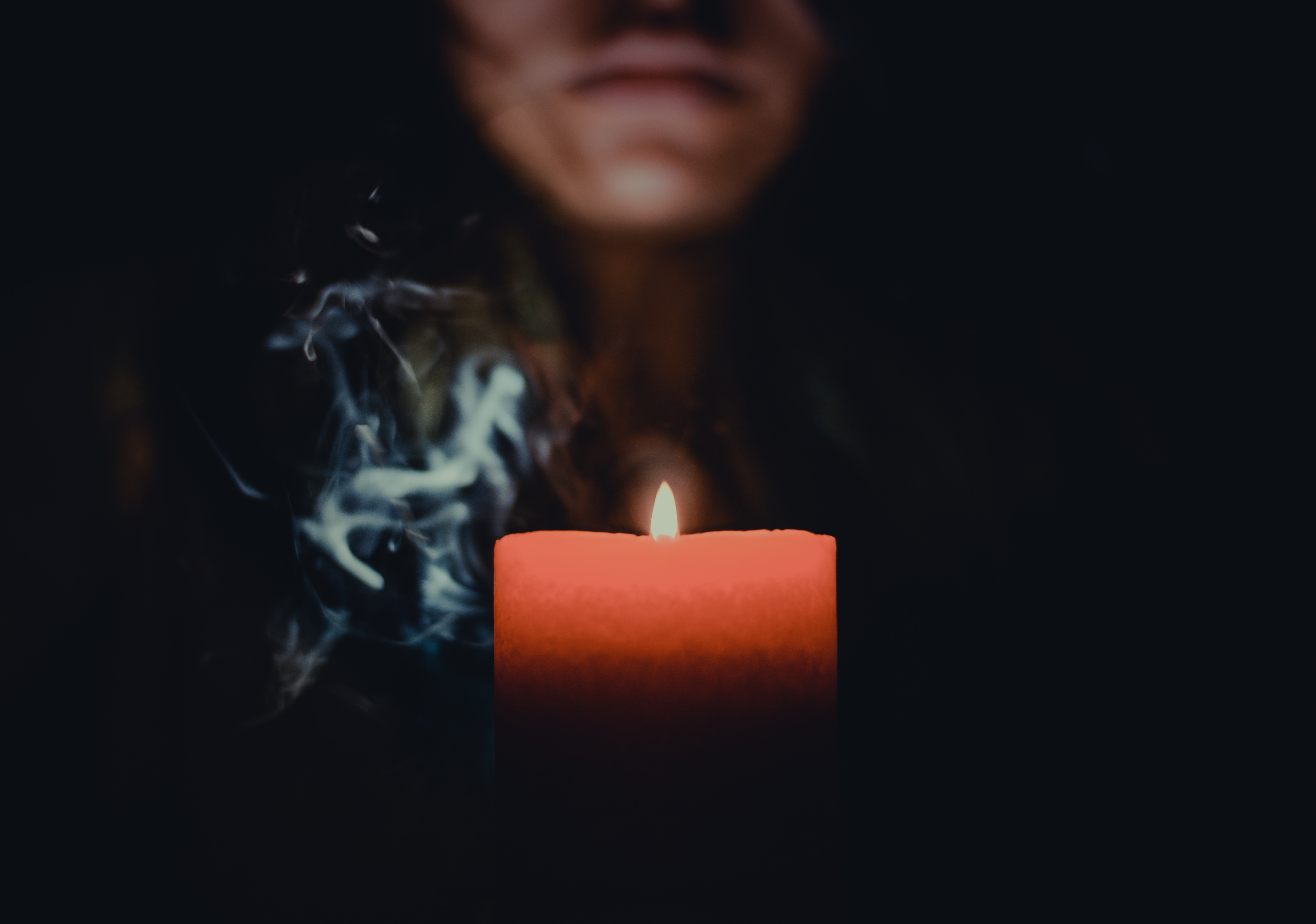 Phone Background Full HD darkness, dark, lips, candle