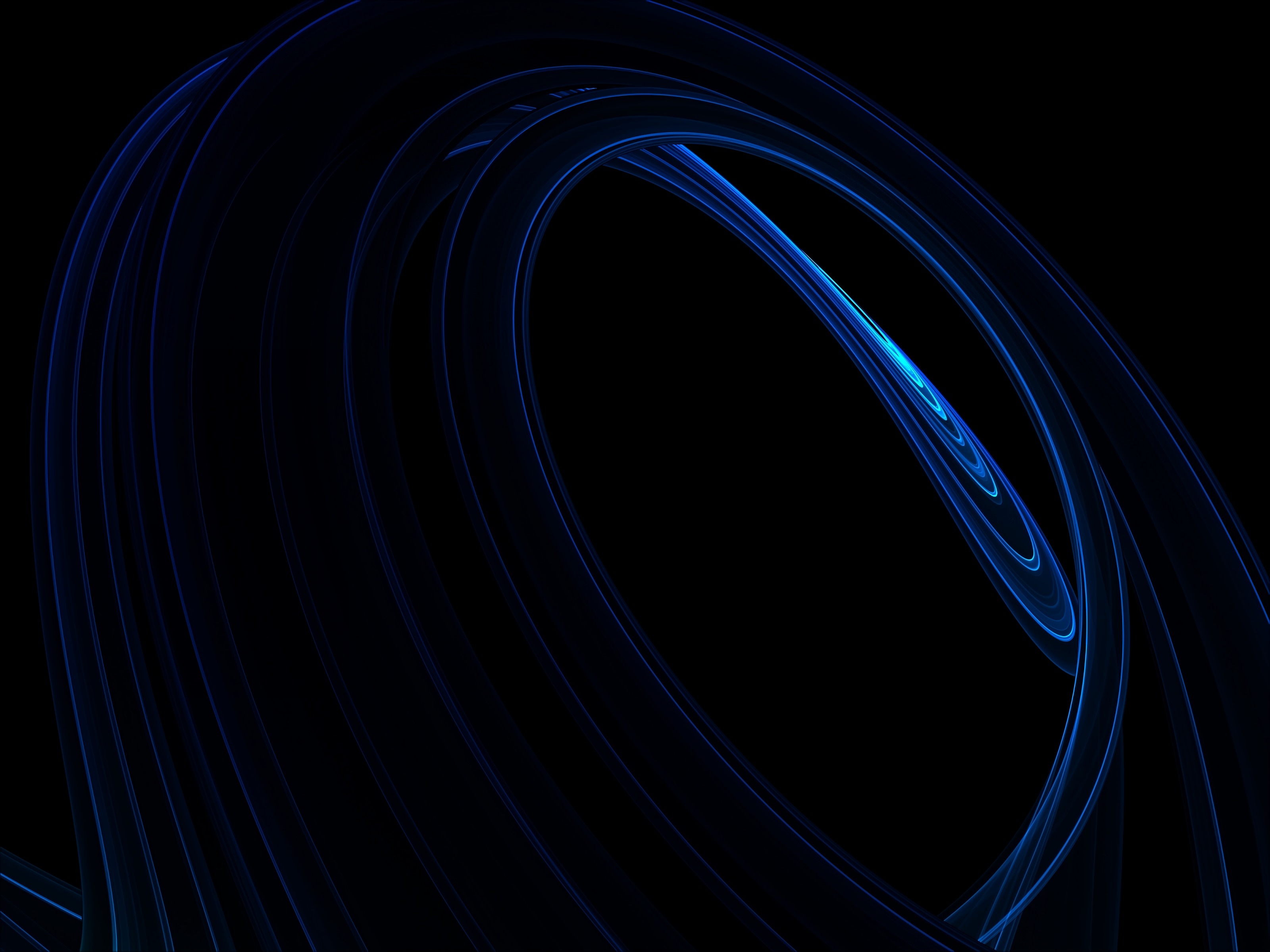lines, abstract, waves, blue, dark 2160p