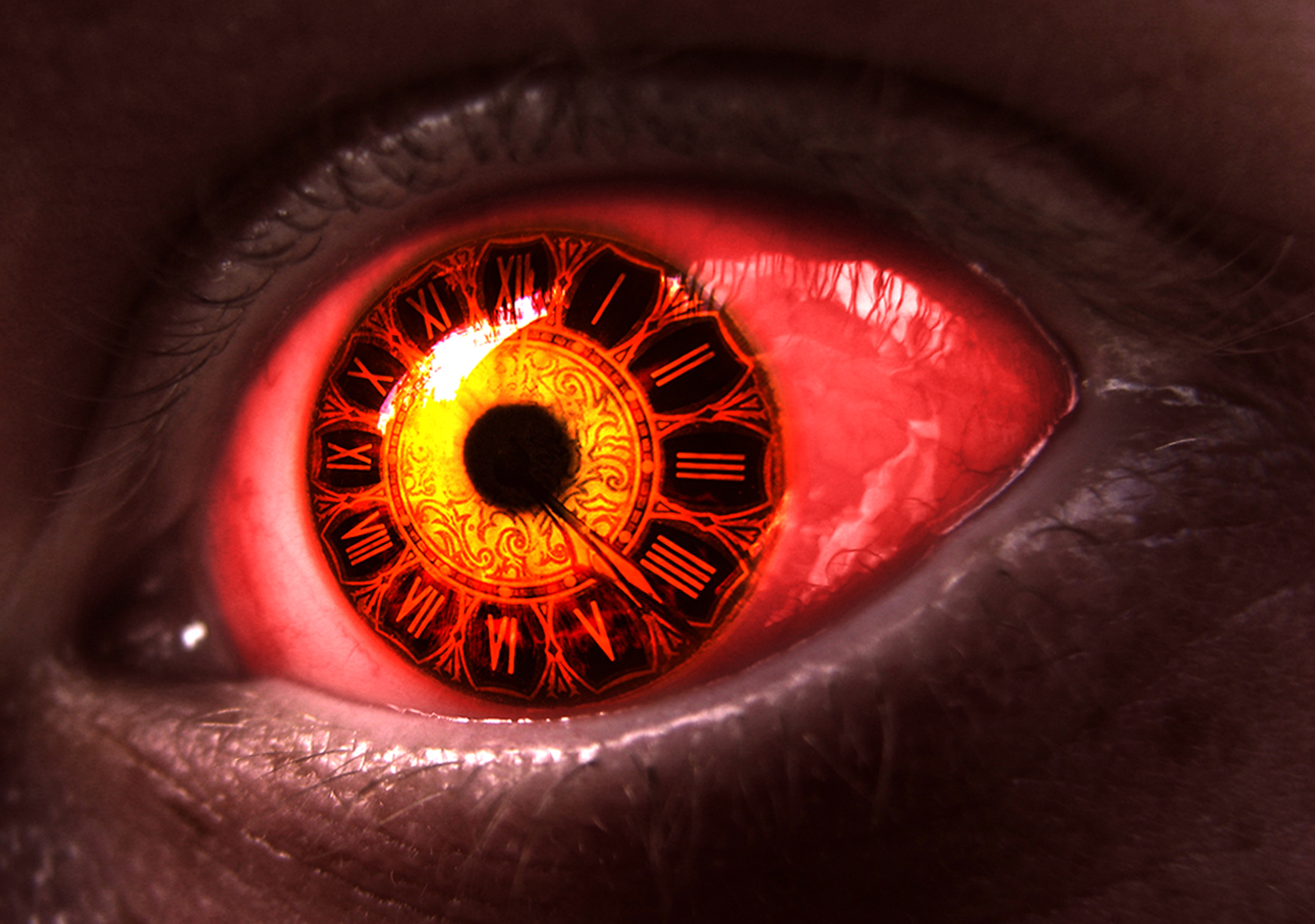 eye, clock, artistic 2160p