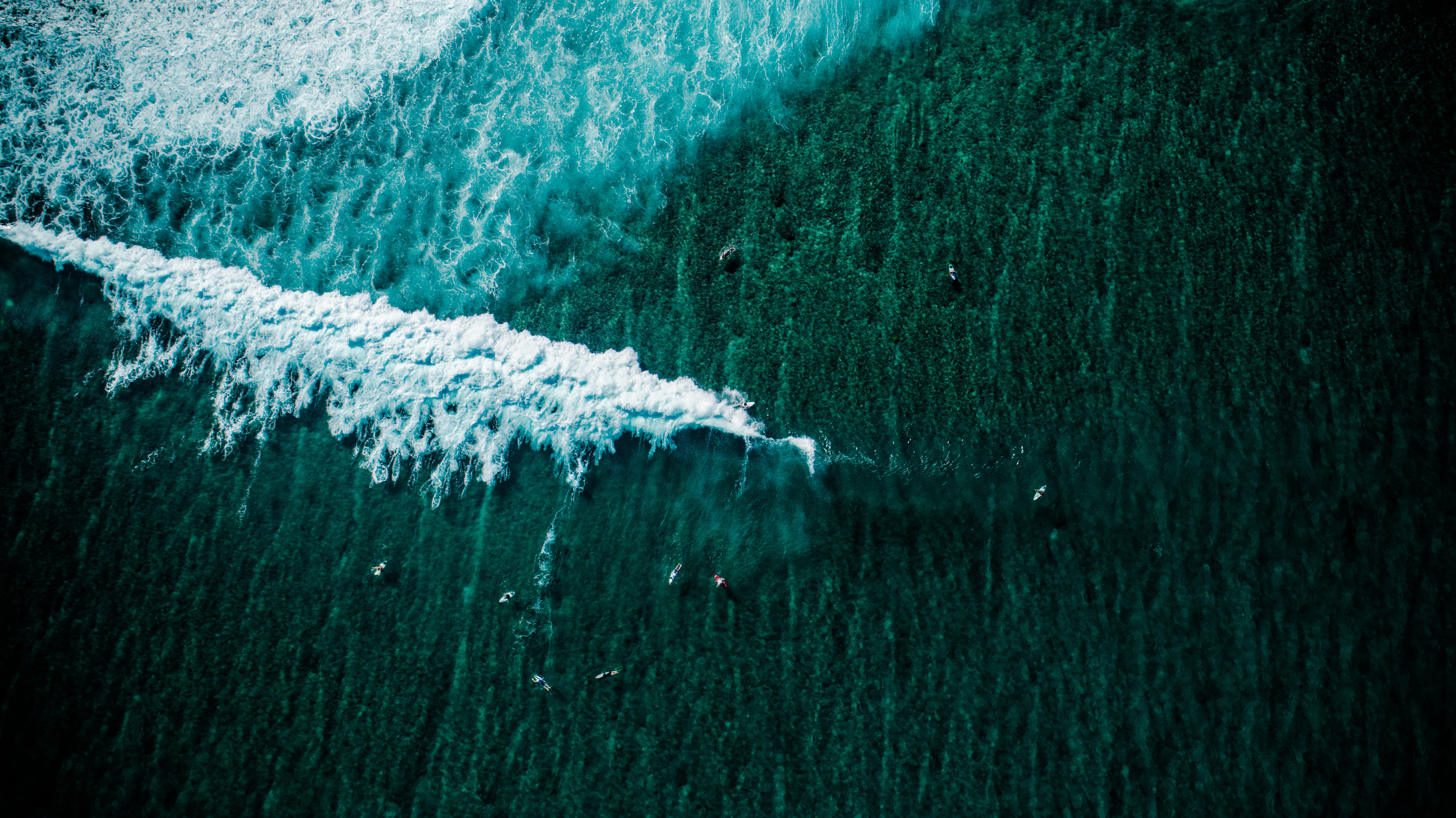 High Definition wallpaper surf, ocean, view from above, nature