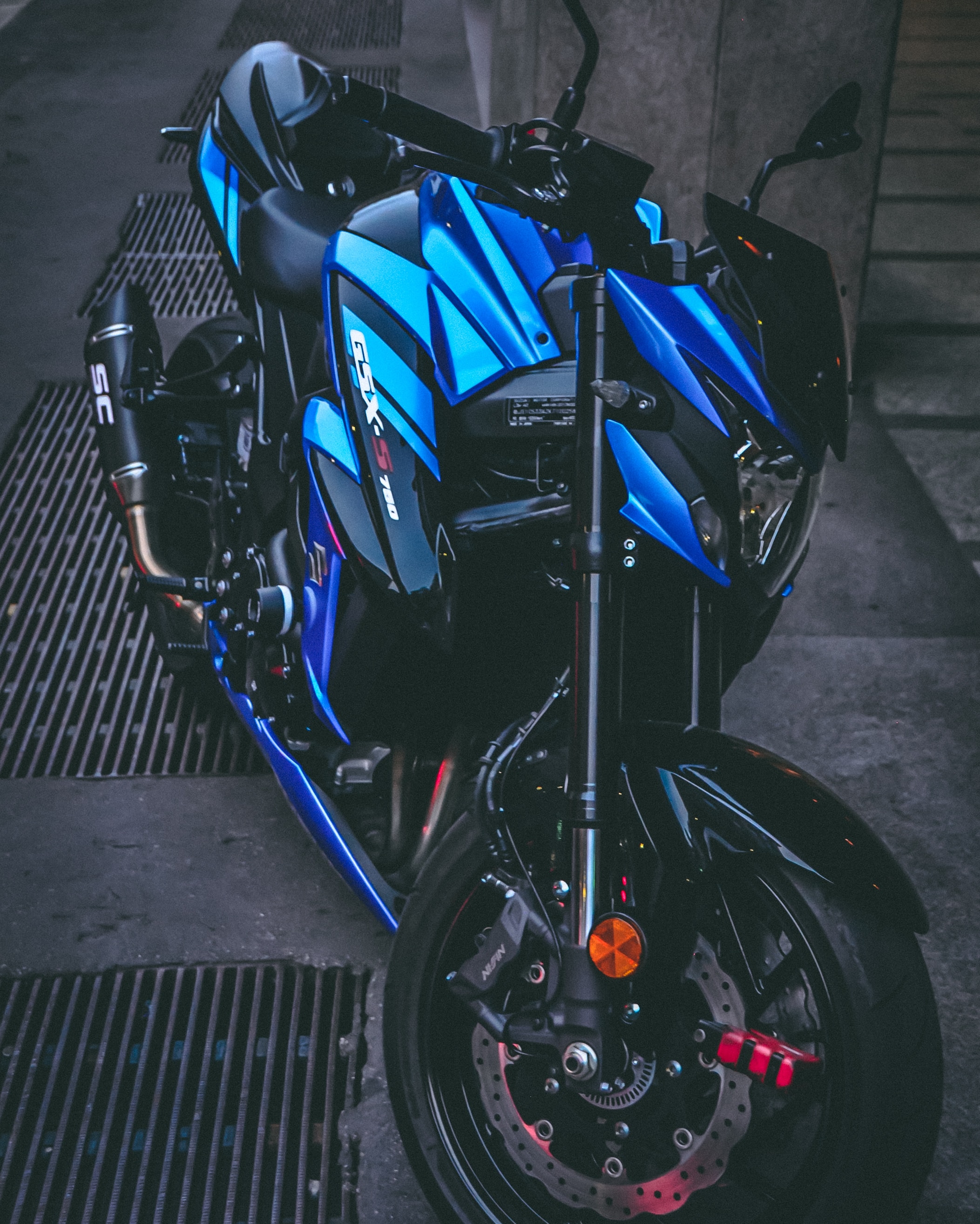 bike, sports, motorcycles, black, blue, motorcycle