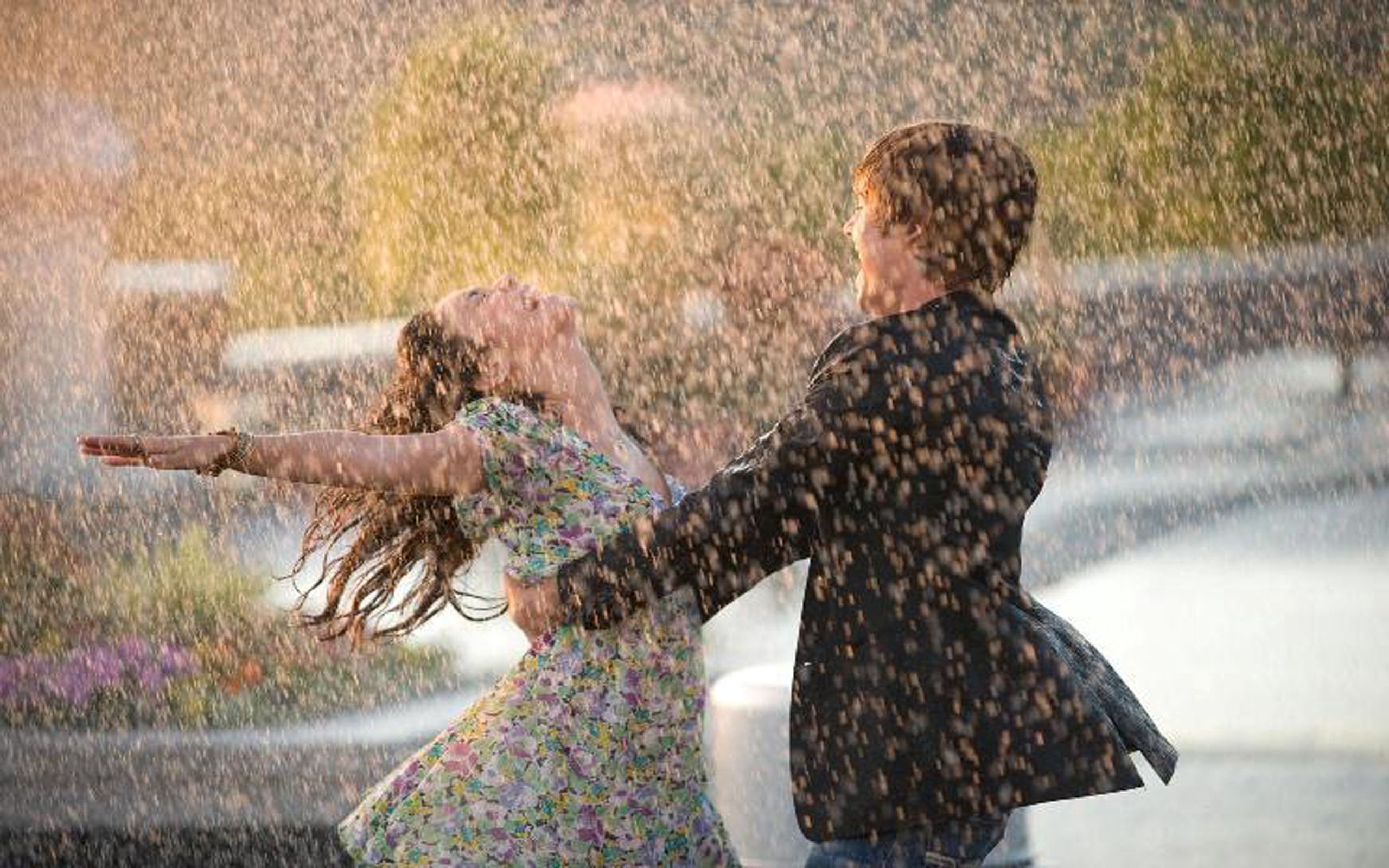 Dance wet, happiness, pair, love 4k Wallpaper