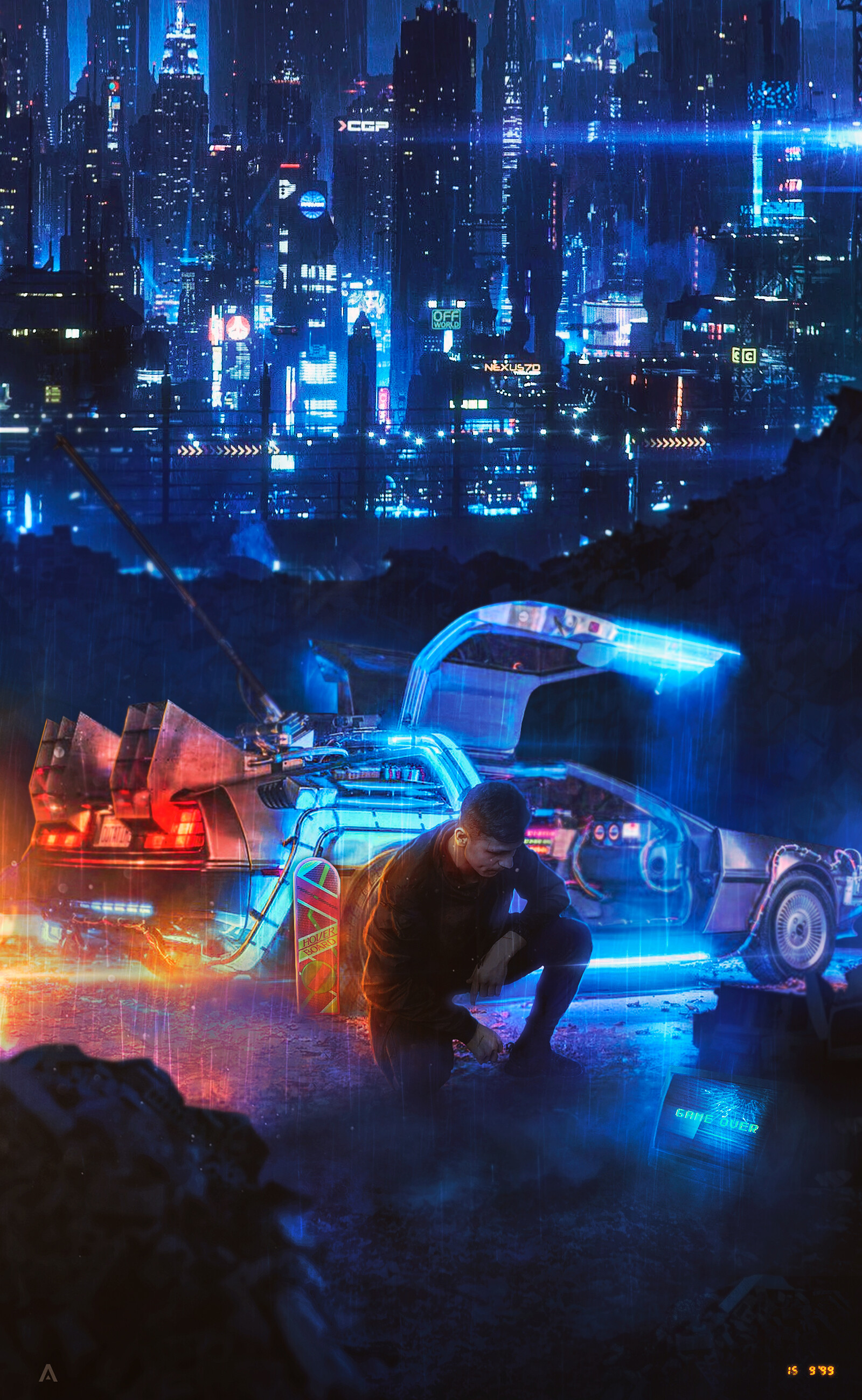Papel De Parede Para Celular Cidade Prédio Cyberpunk Construção Ficção Científica Trem 4920