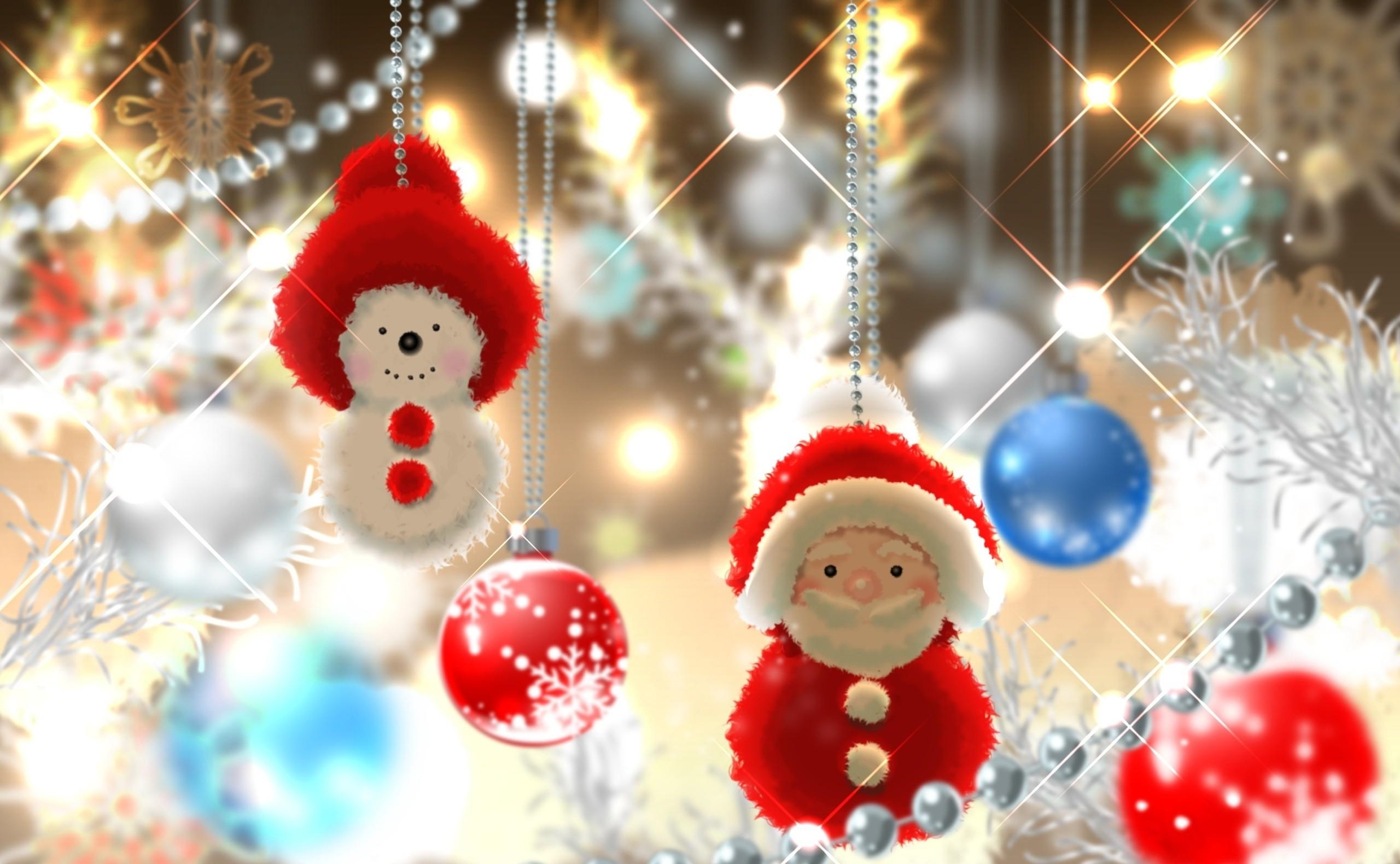 97210 descargar fondo de pantalla vacaciones, papá noel, muñeco de nieve, hilos, hilo, decoraciones de navidad, juguetes de árbol de navidad, bolas, pelotas, monigote de nieve: protectores de pantalla e imágenes gratis