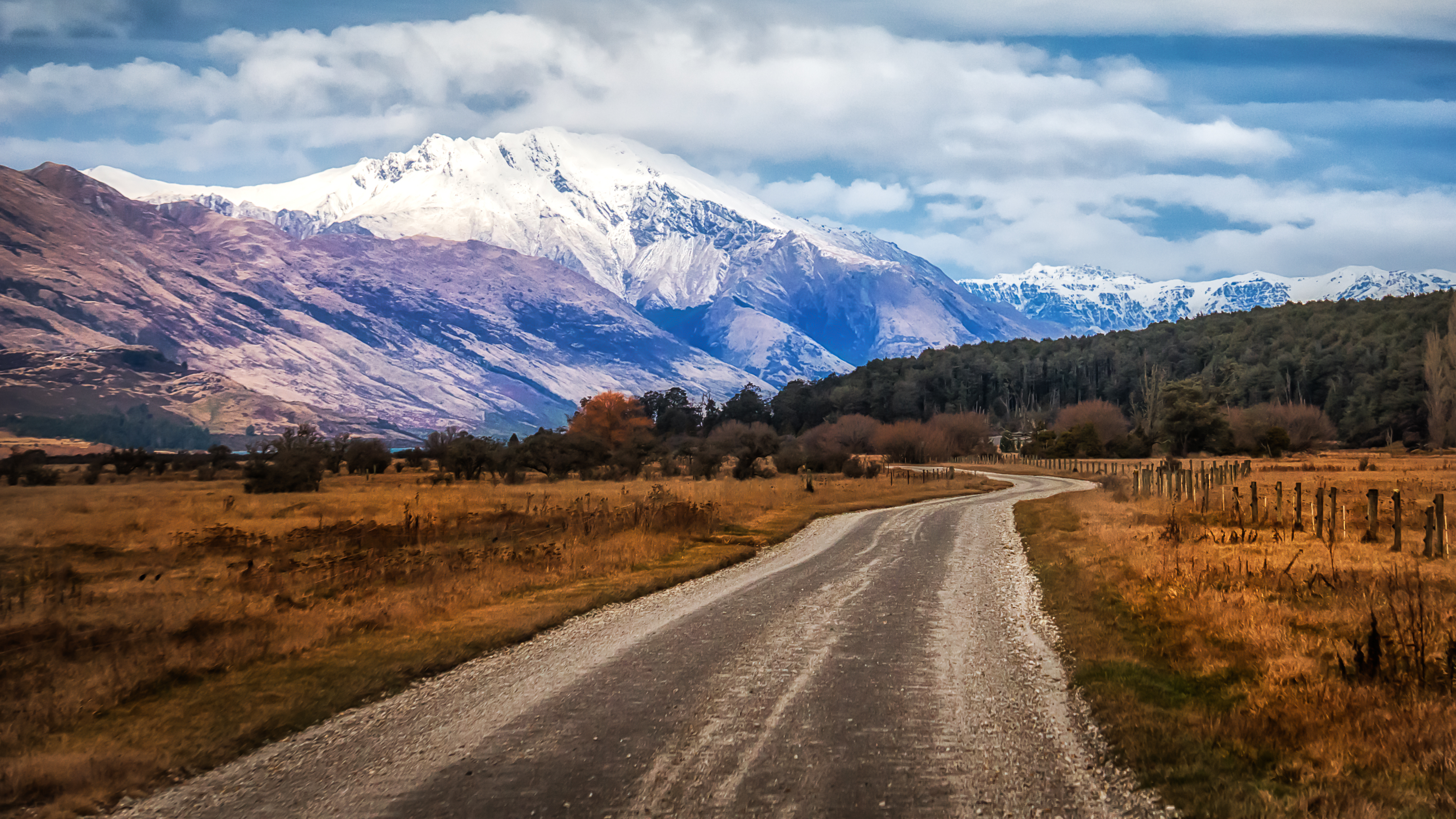 fields, road, glenorchy, nature download for free