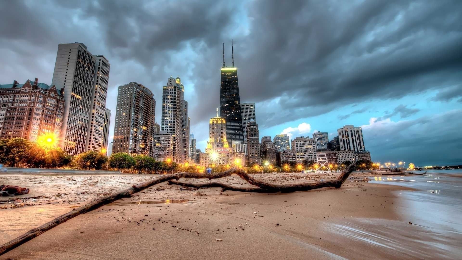 59639 download wallpaper cities, skyscraper, shore, bank, chicago screensavers and pictures for free