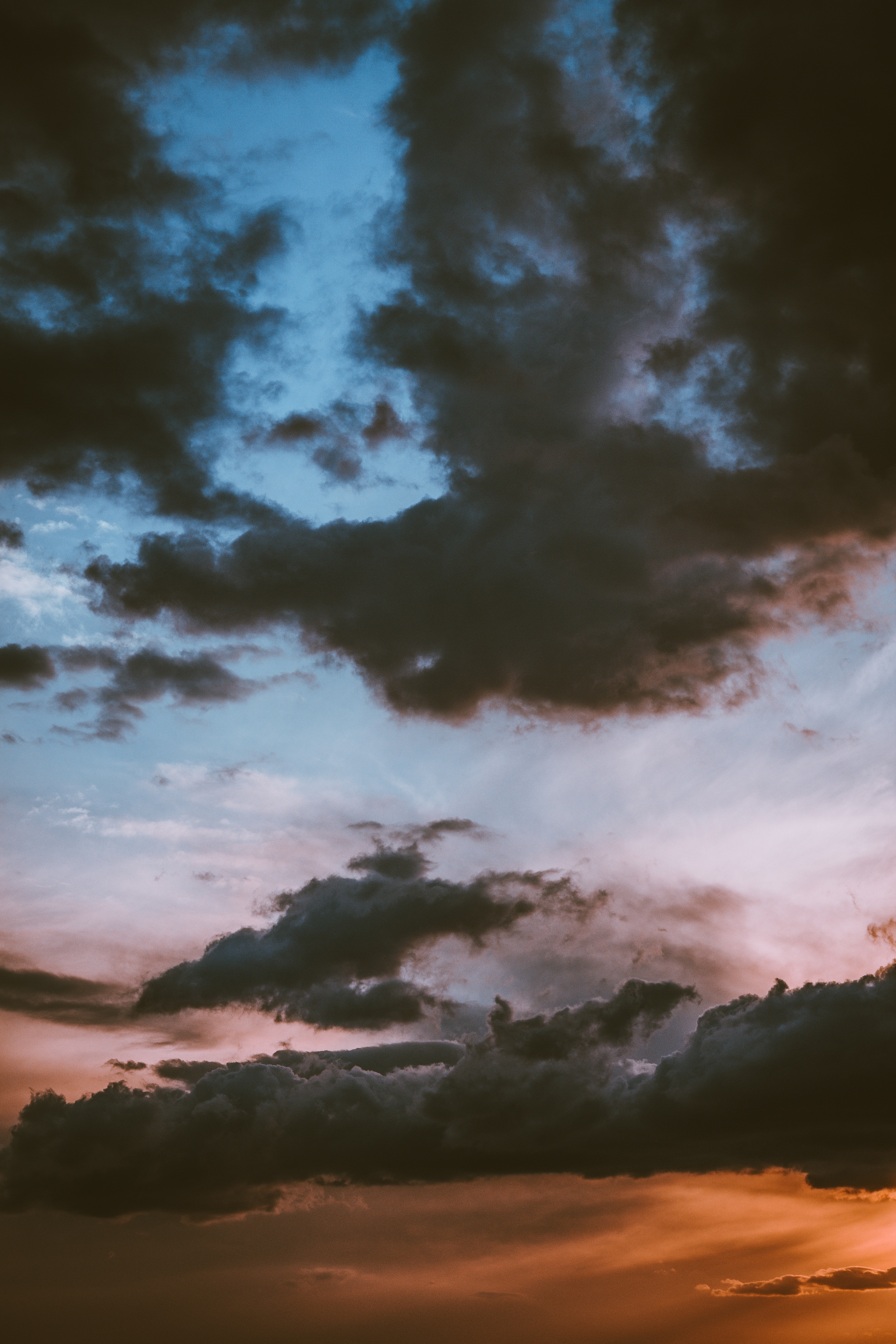 clouds, mainly cloudy, nature, sunset, sky, overcast Full HD