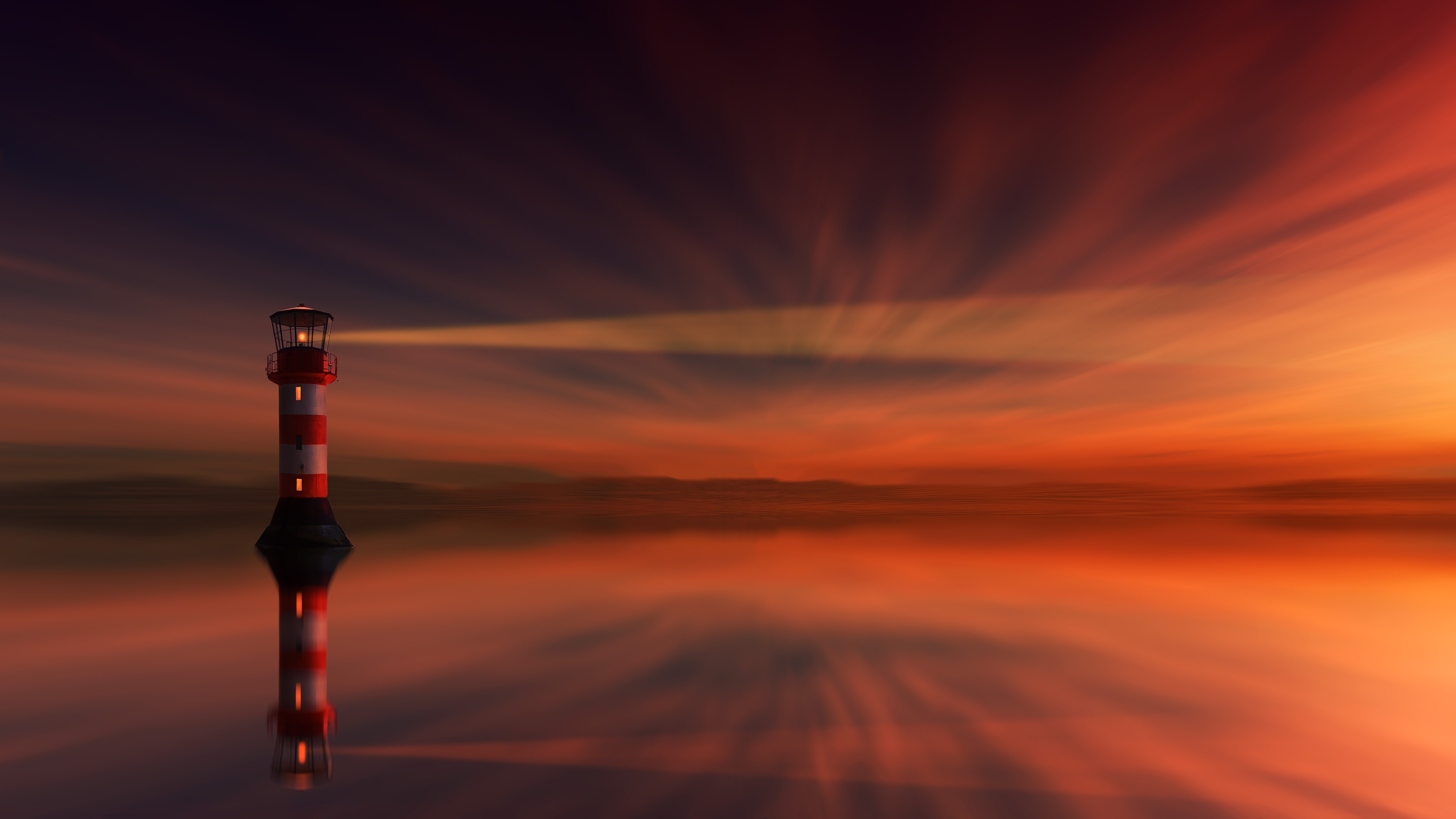 Laden Sie das Leuchtturm, Natur, Sunset, Sky, Horizont-Bild kostenlos auf Ihren PC-Desktop herunter
