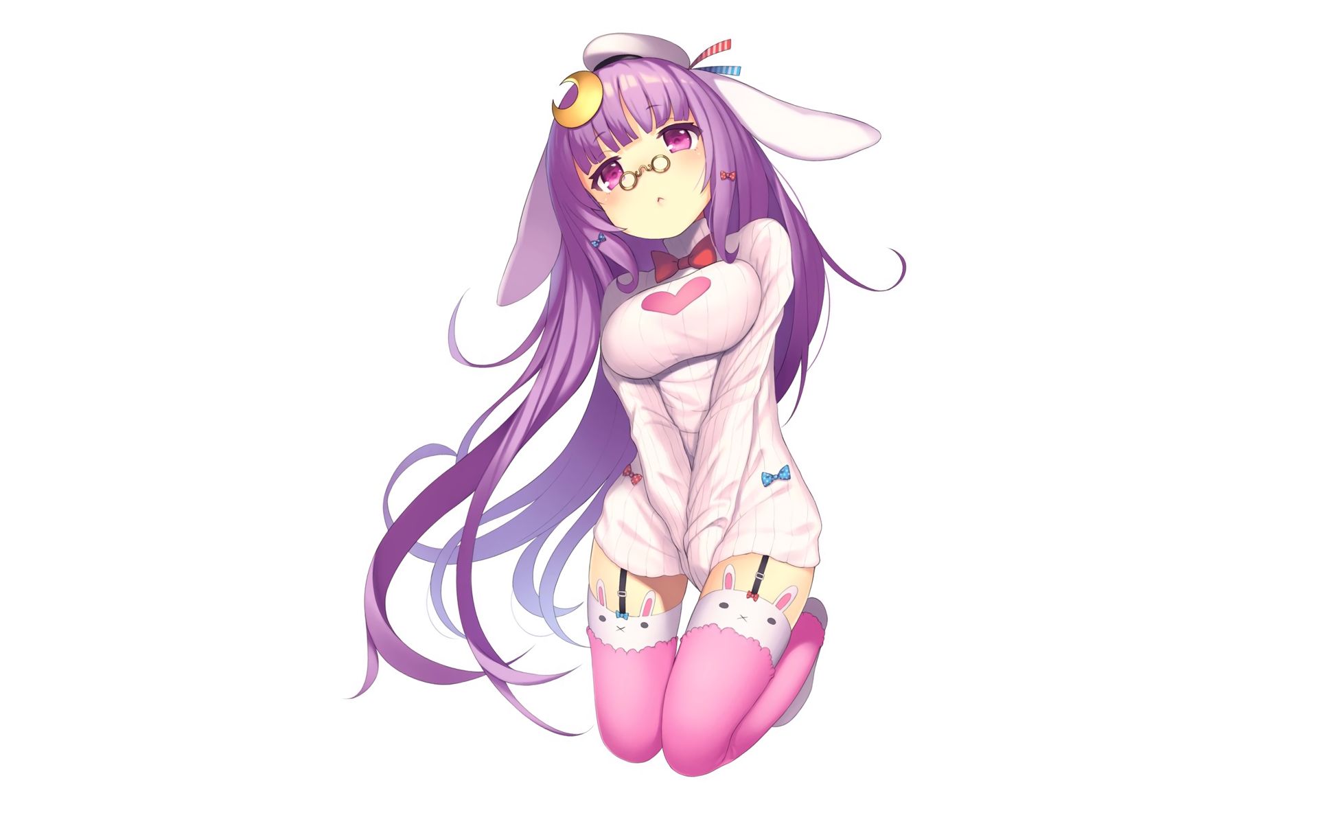 thigh highs, patchouli knowledge, hat, blush Panoramic Wallpapers
