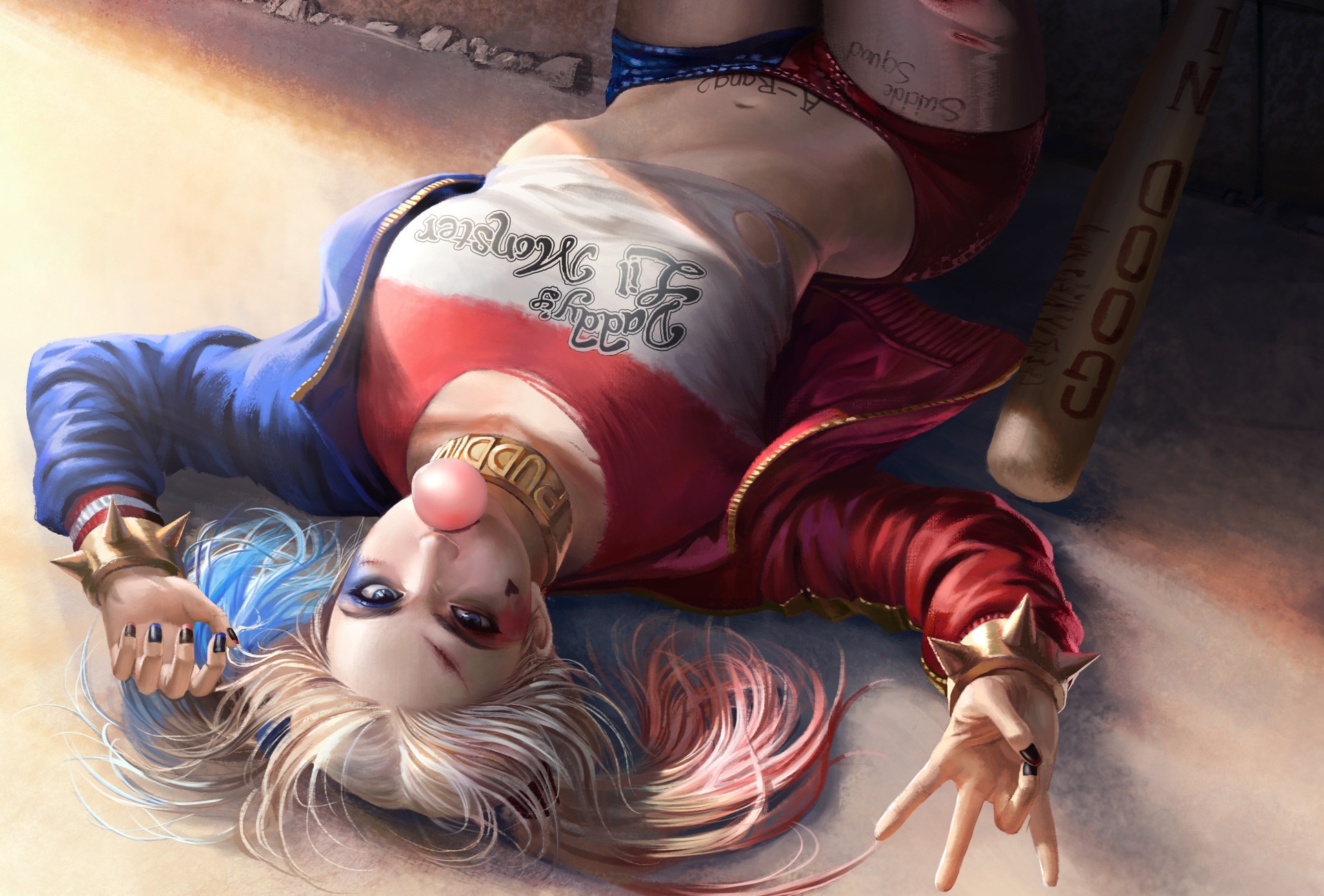 harley quinn, dc comics, suicide squad, movie, blue eyes