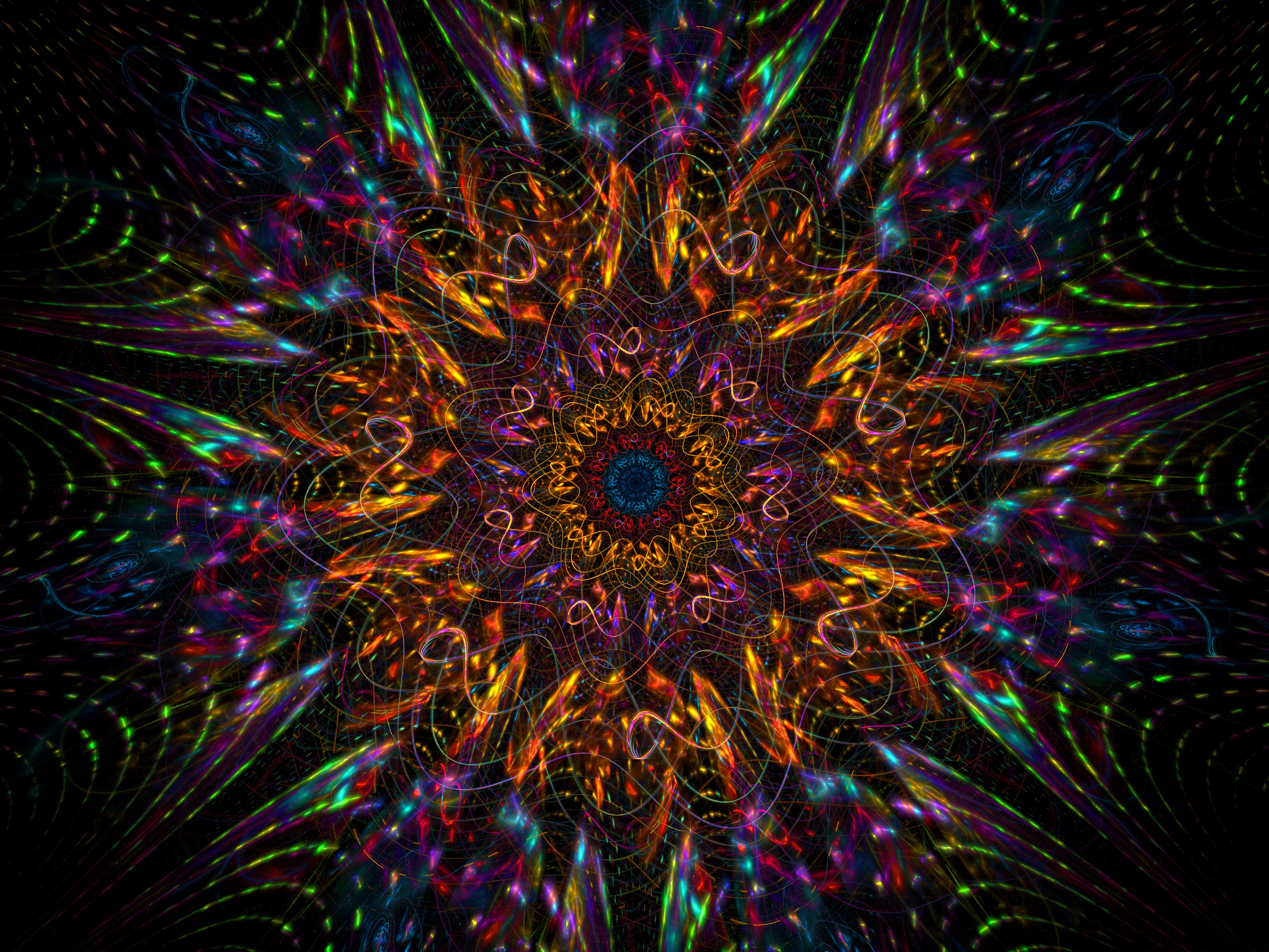 mandala, multicolored, confused, abstract, motley, pattern, intricate