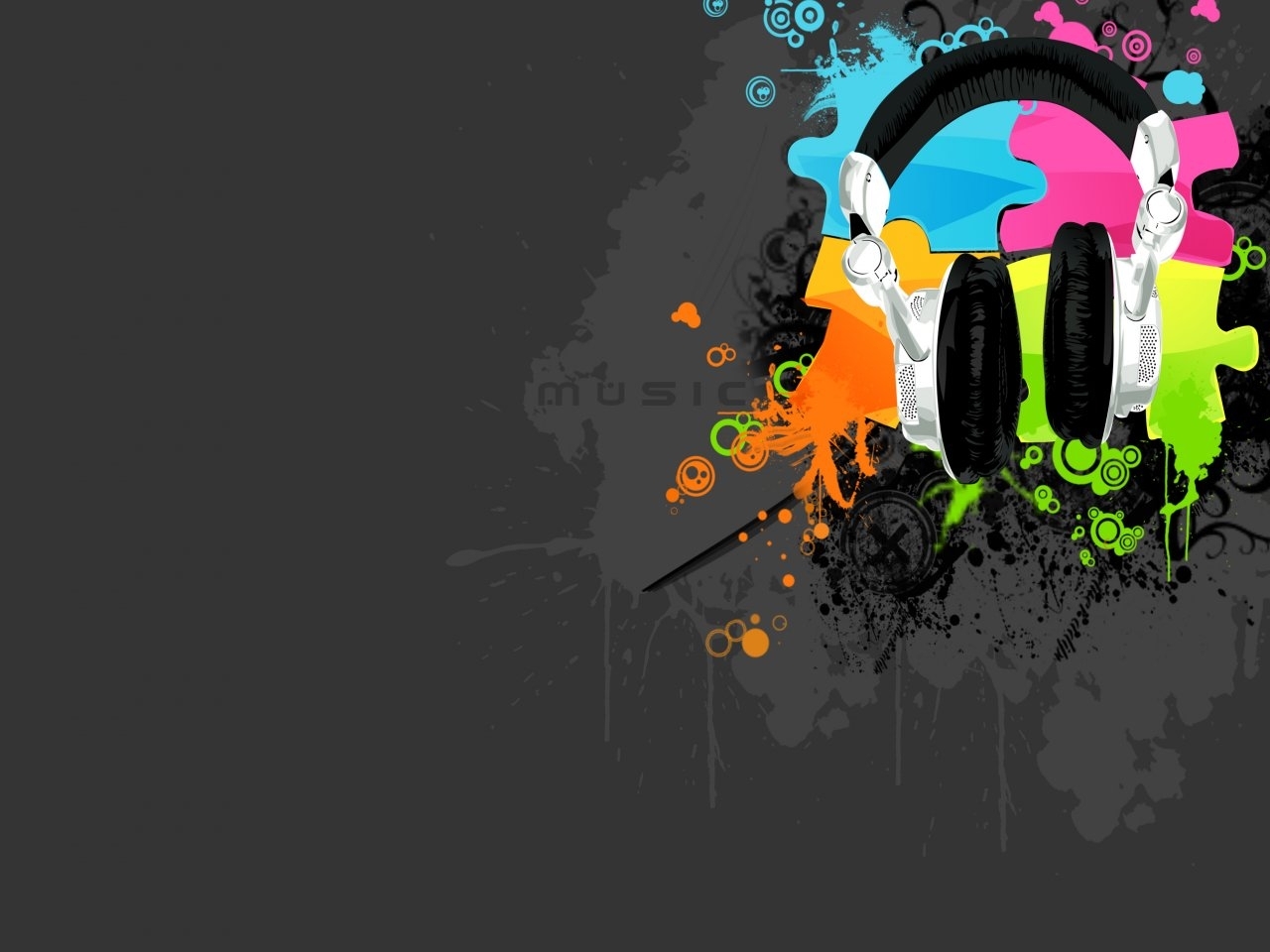 headphones, music, background, gray wallpapers for tablet