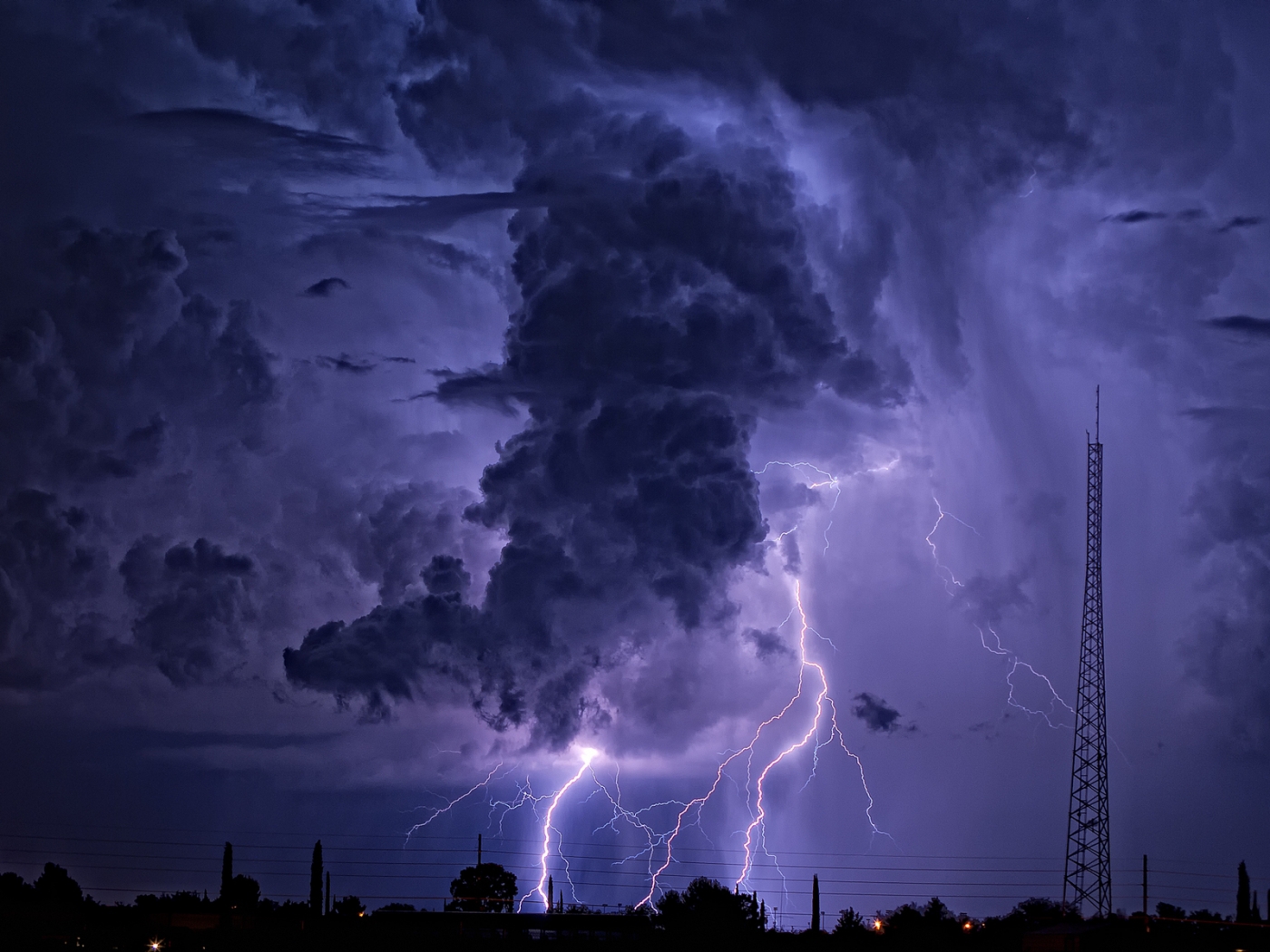 Laden Sie das Landschaft, Clouds, Blitz-Bild kostenlos auf Ihren PC-Desktop herunter