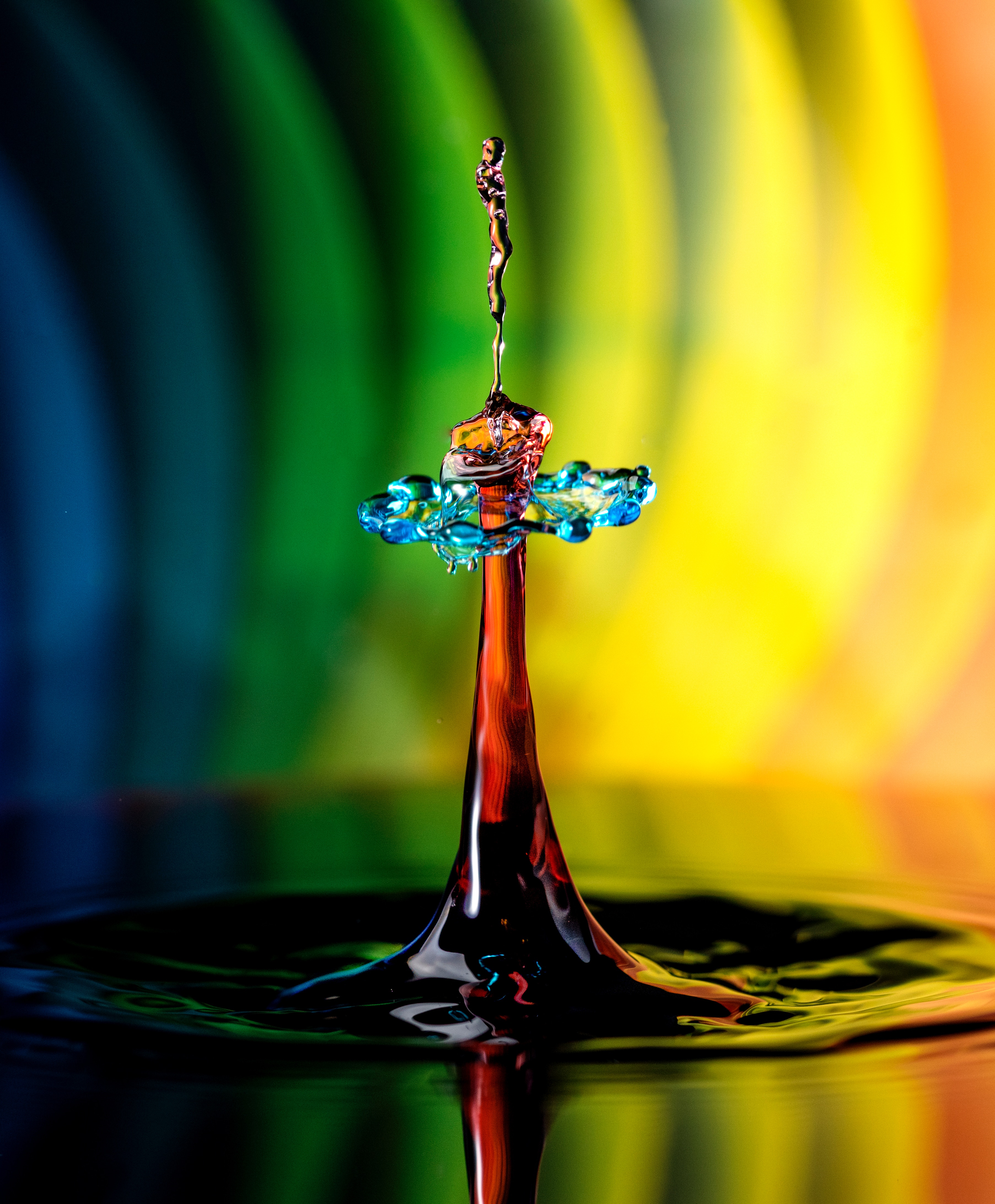 splash, macro, multicolored, motley, liquid, form 8K
