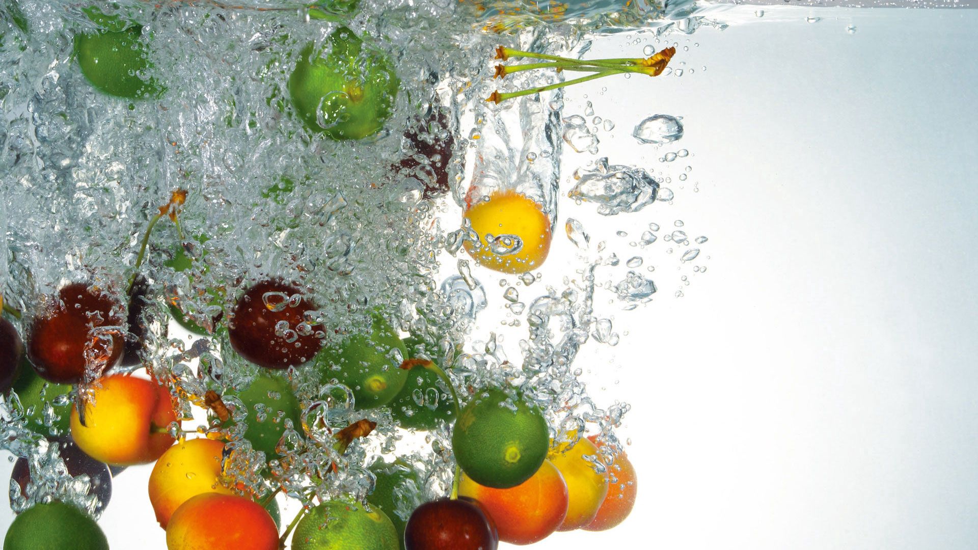 food, fruits, water, spray, fall High Definition image