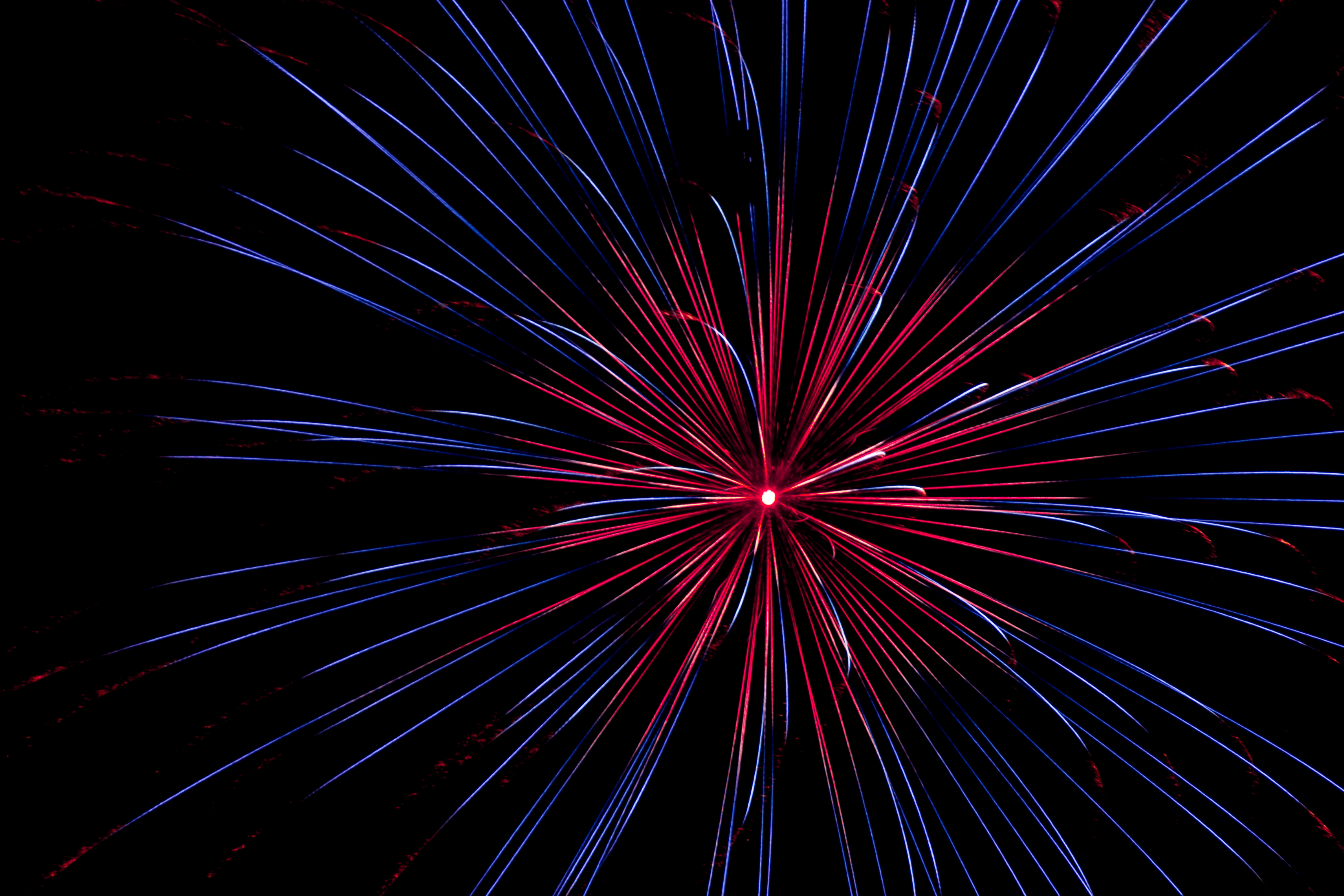 Salute rays, dark, fireworks, sparks 8k Backgrounds