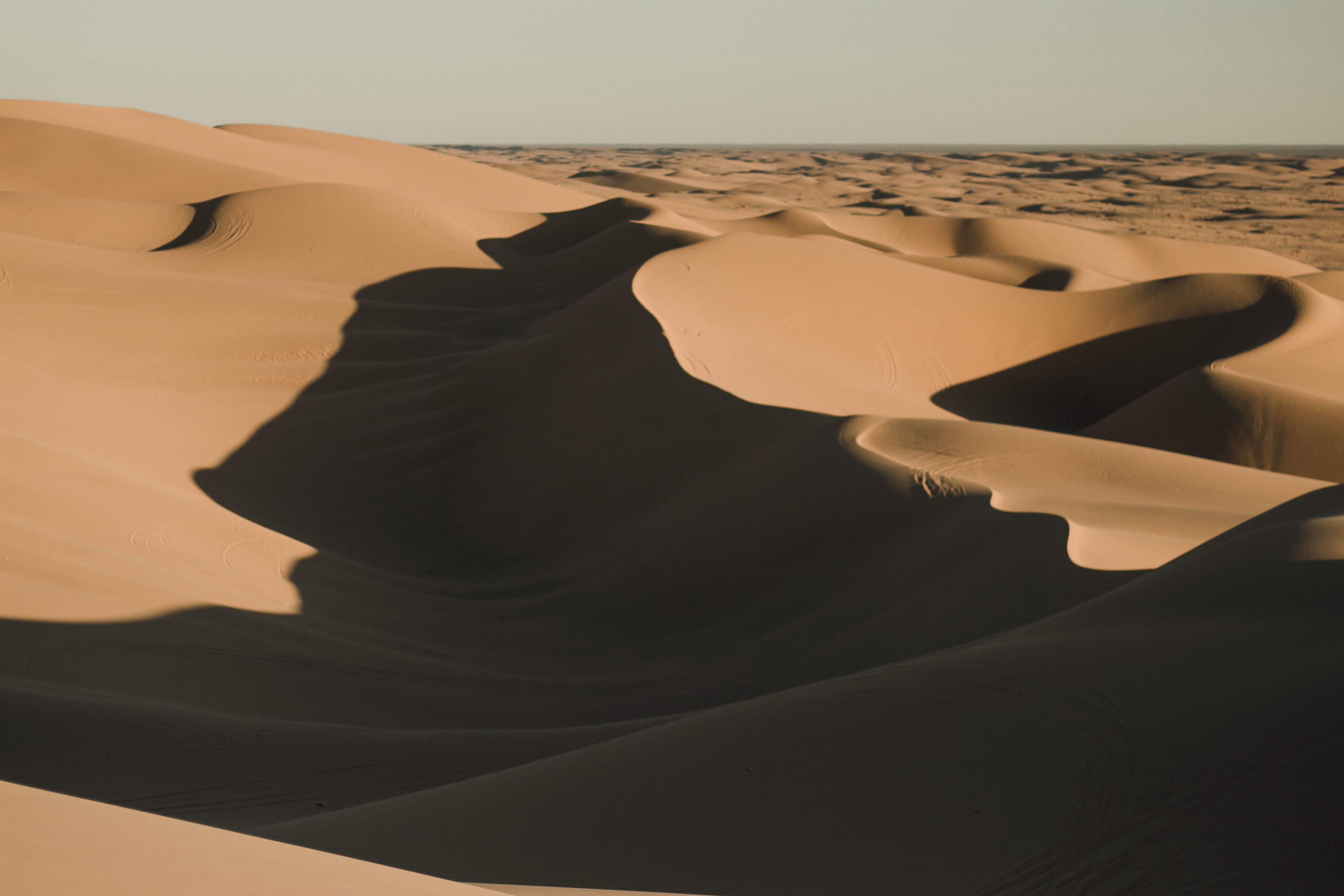nature, sand, desert, shadows, dunes Phone Background