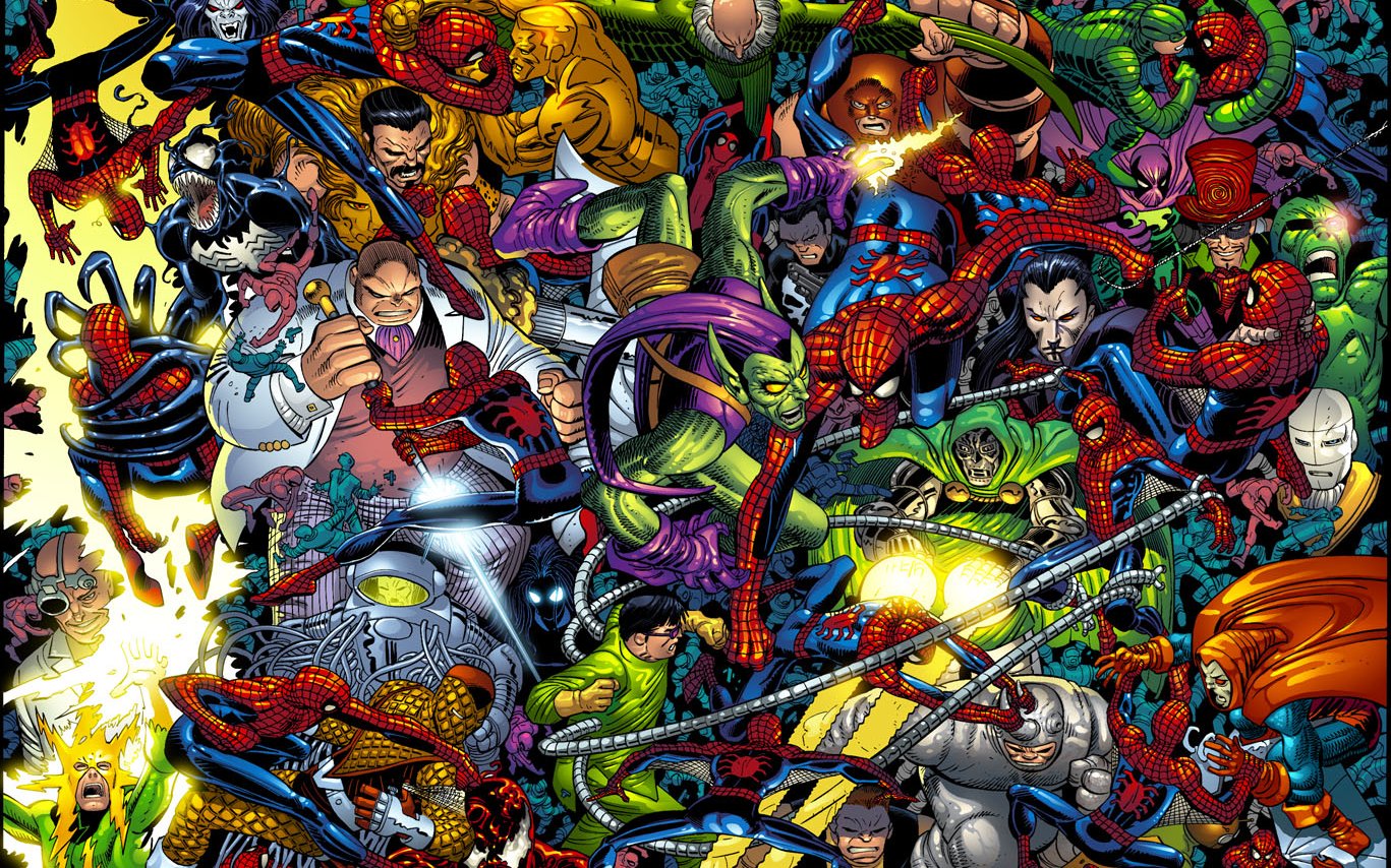 32k Wallpaper Spider Man doctor doom, green goblin, shocker (marvel comics), electro (marvel comics)