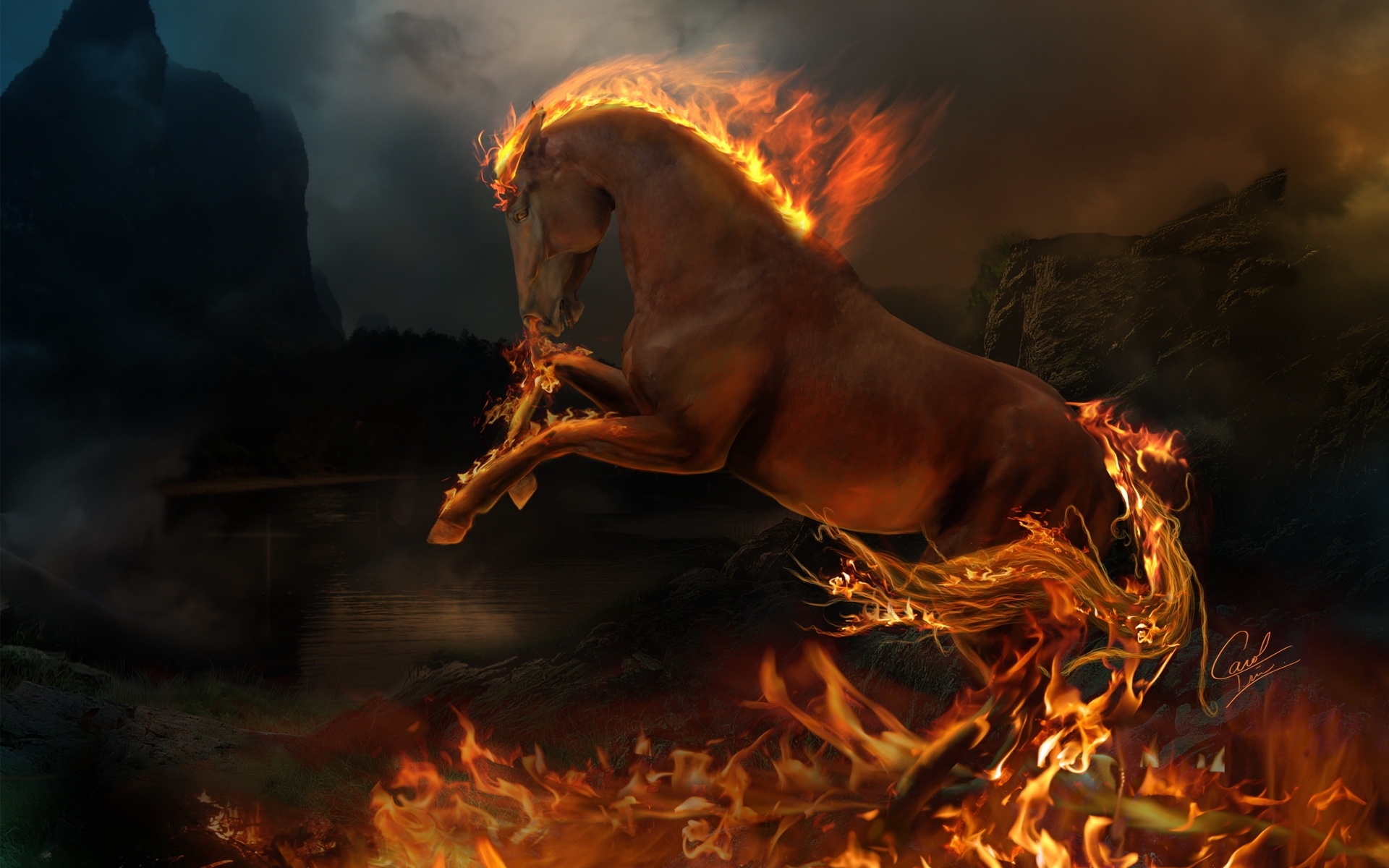 30902 descargar fondo de pantalla fantasía, animales, caballos: protectores de pantalla e imágenes gratis