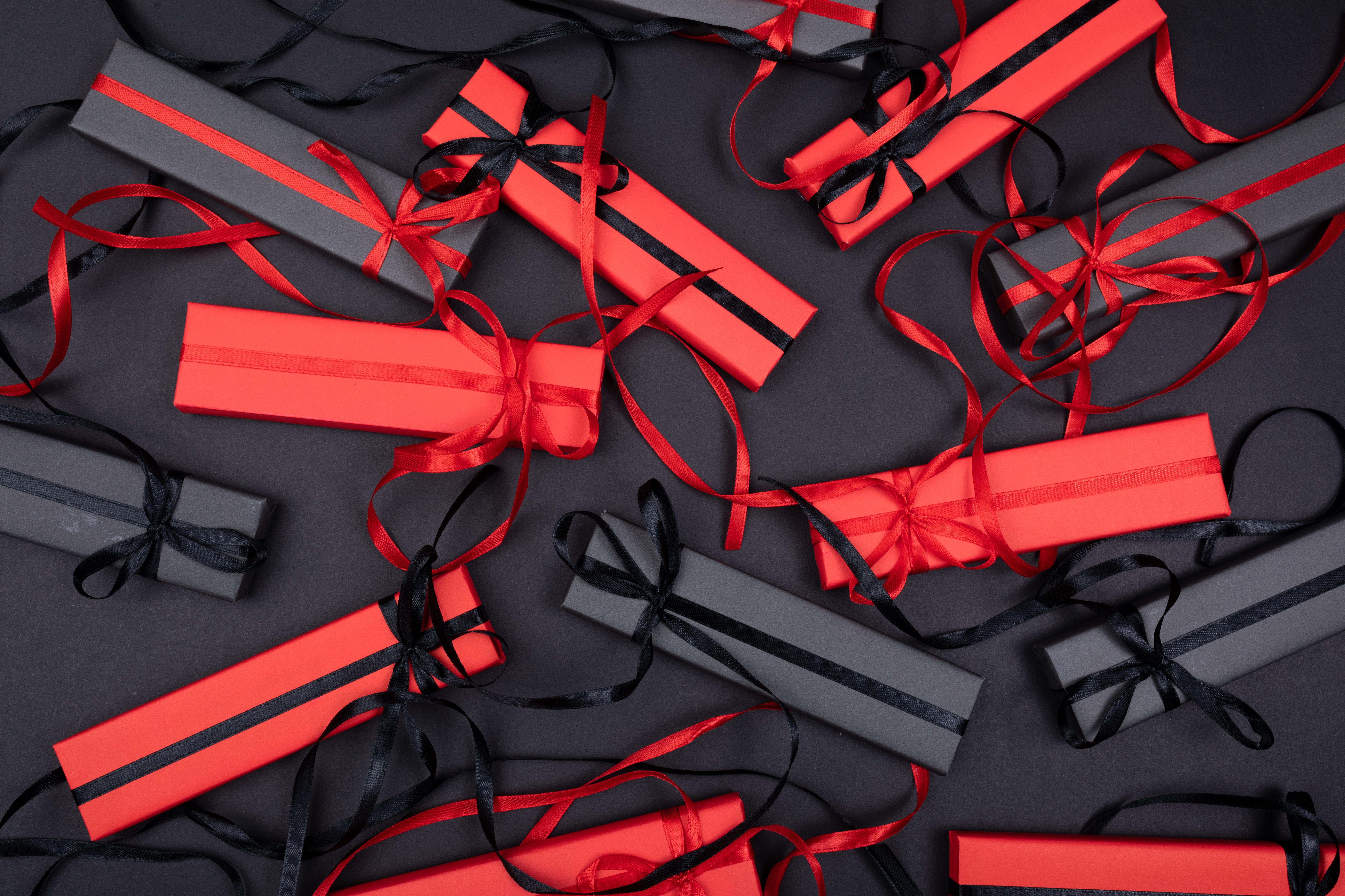 presents, boxes, red, holidays HD Wallpaper for Phone