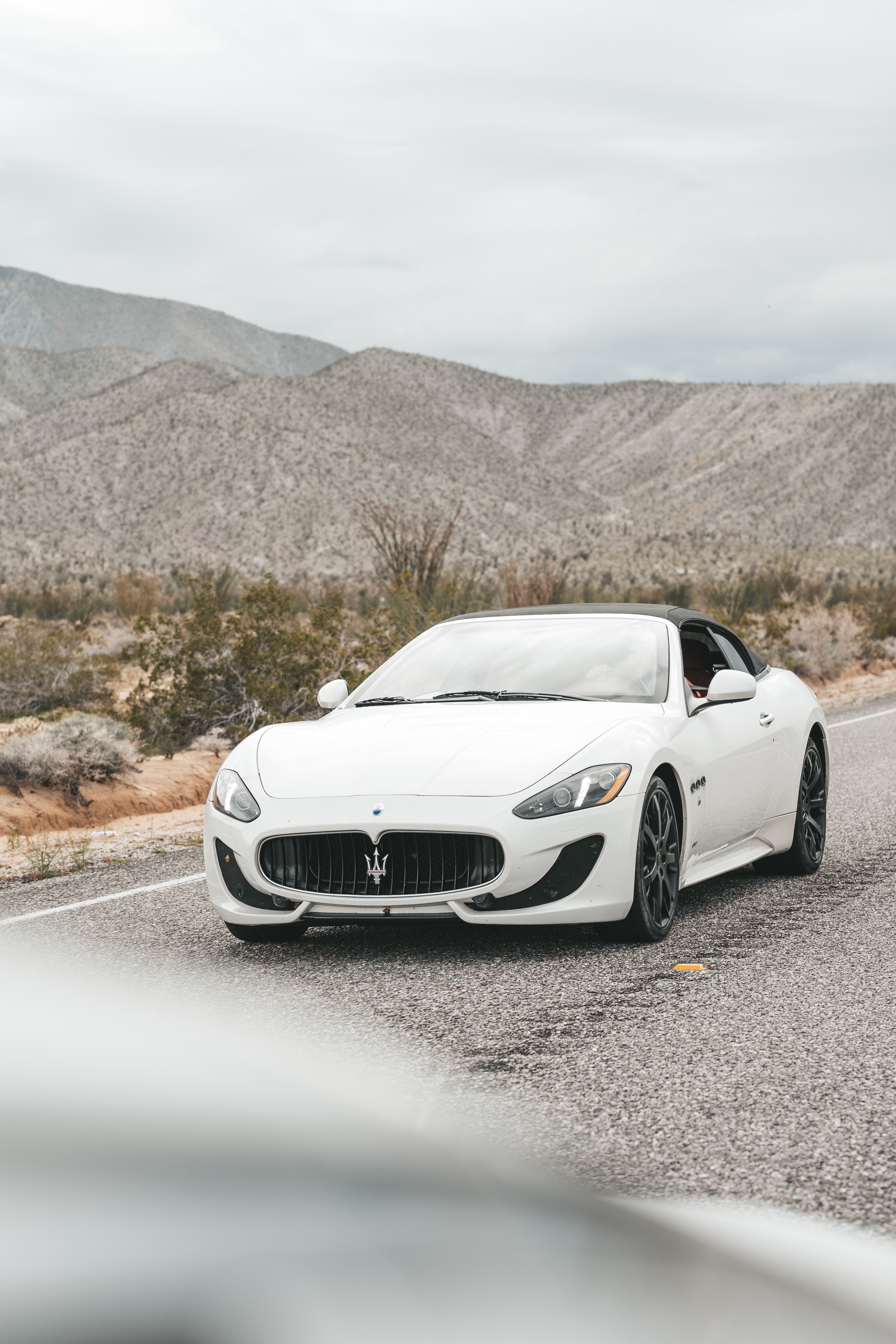 131341 Screensavers and Wallpapers Cabriolet for phone. Download sports, maserati, cars, white, car, machine, sports car, cabriolet, maserati grancabrio pictures for free