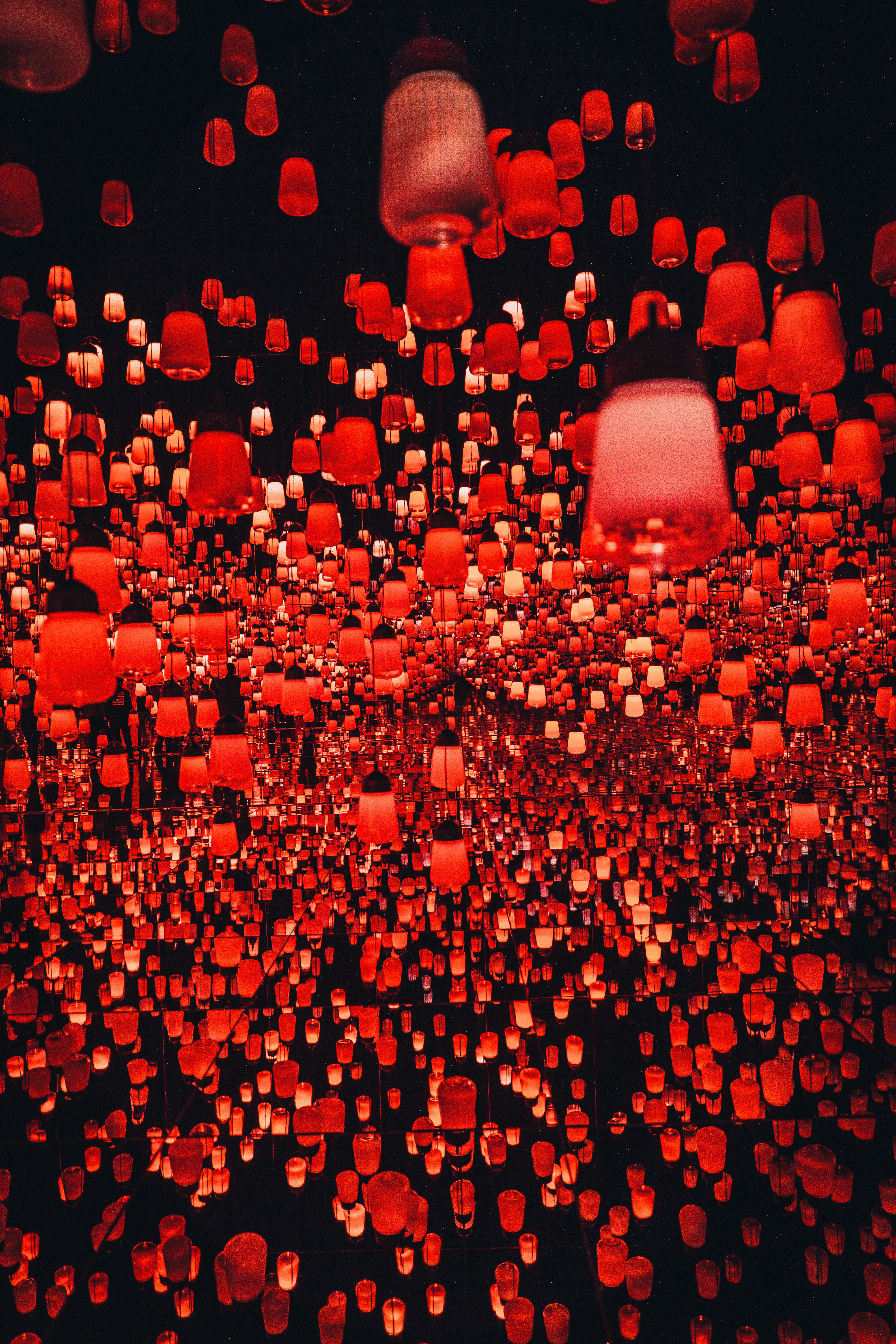 lights, light, red, shine, miscellanea, miscellaneous, lanterns, chinese lanterns Phone Background