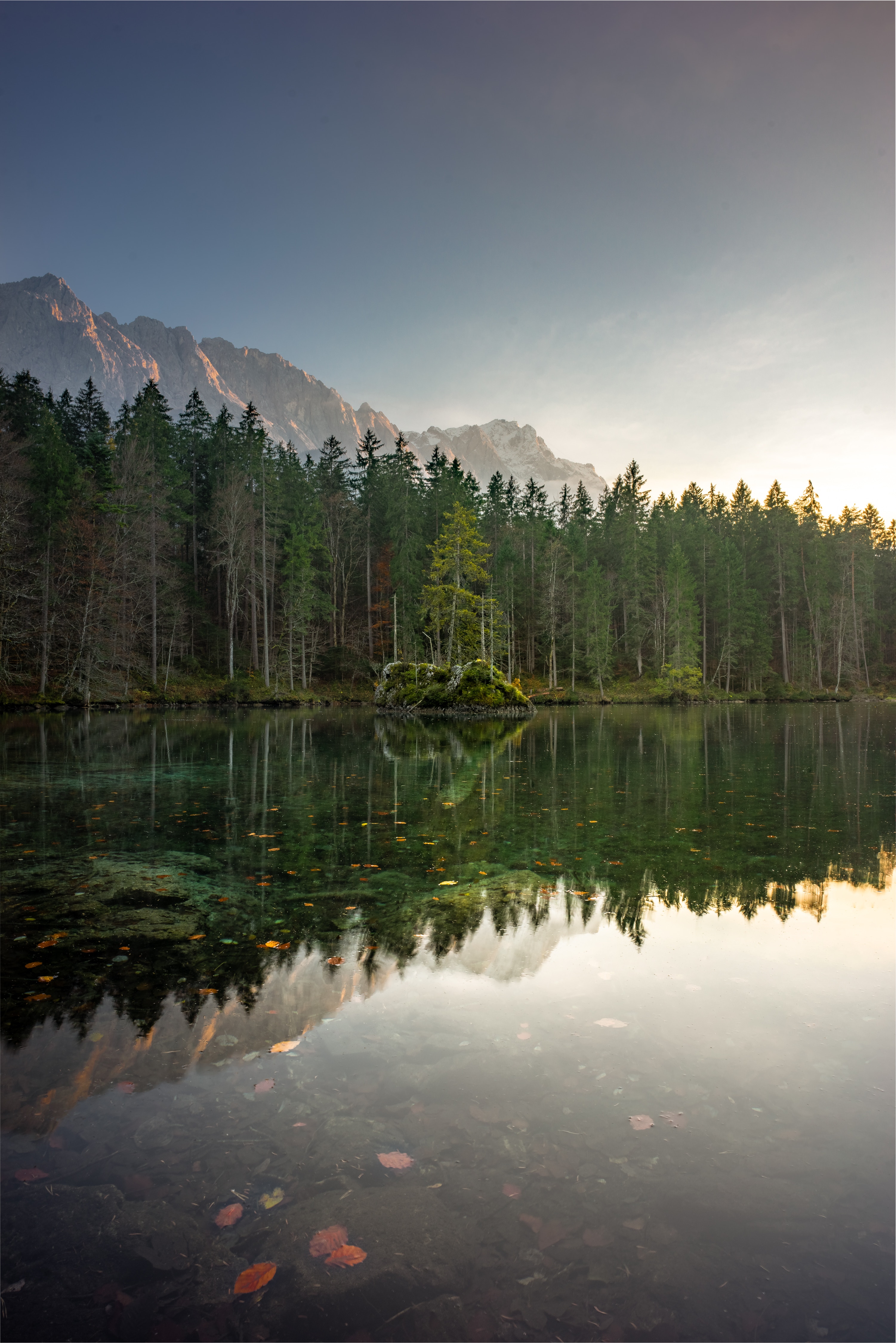 mountains, nature, trees, sky, vertex, lake, tops phone background