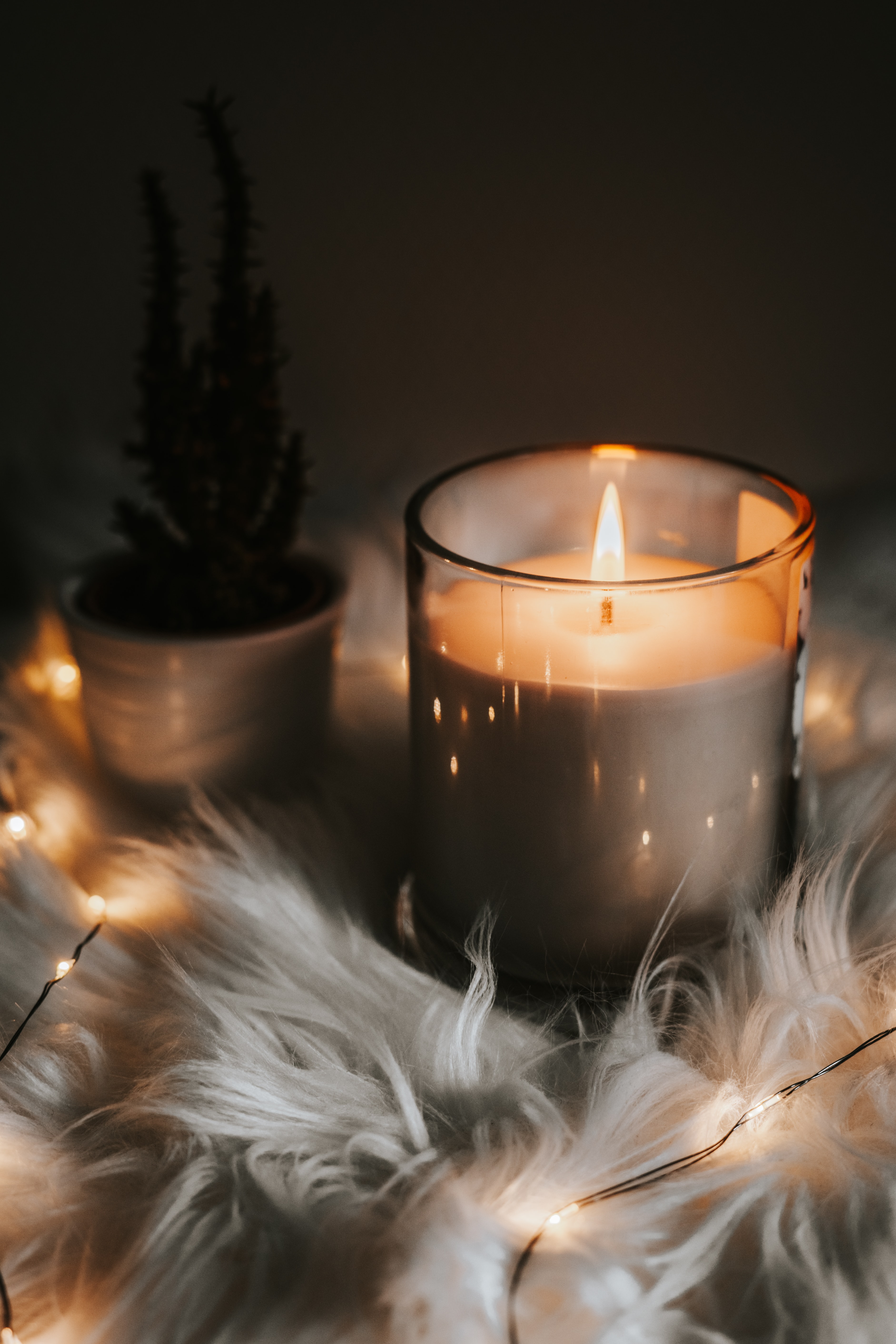 candle, comfort, garland, miscellanea, fire, flame, miscellaneous, coziness