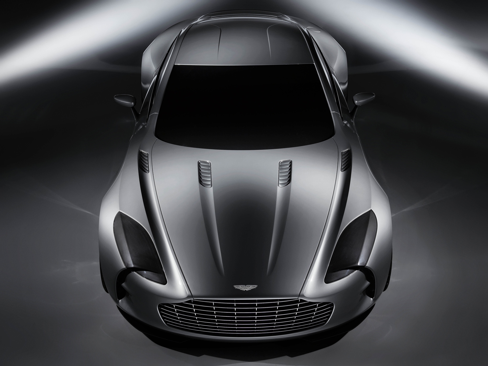 aston martin, one 77, cars, view from above, grey, style, 2008, concept car 4K