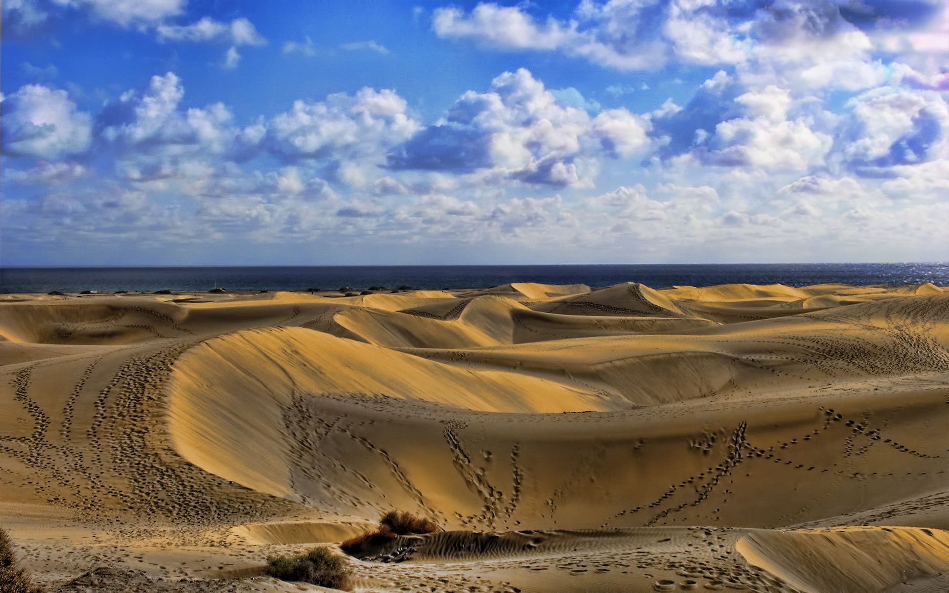 sand, nature, sky, clouds, desert, traces