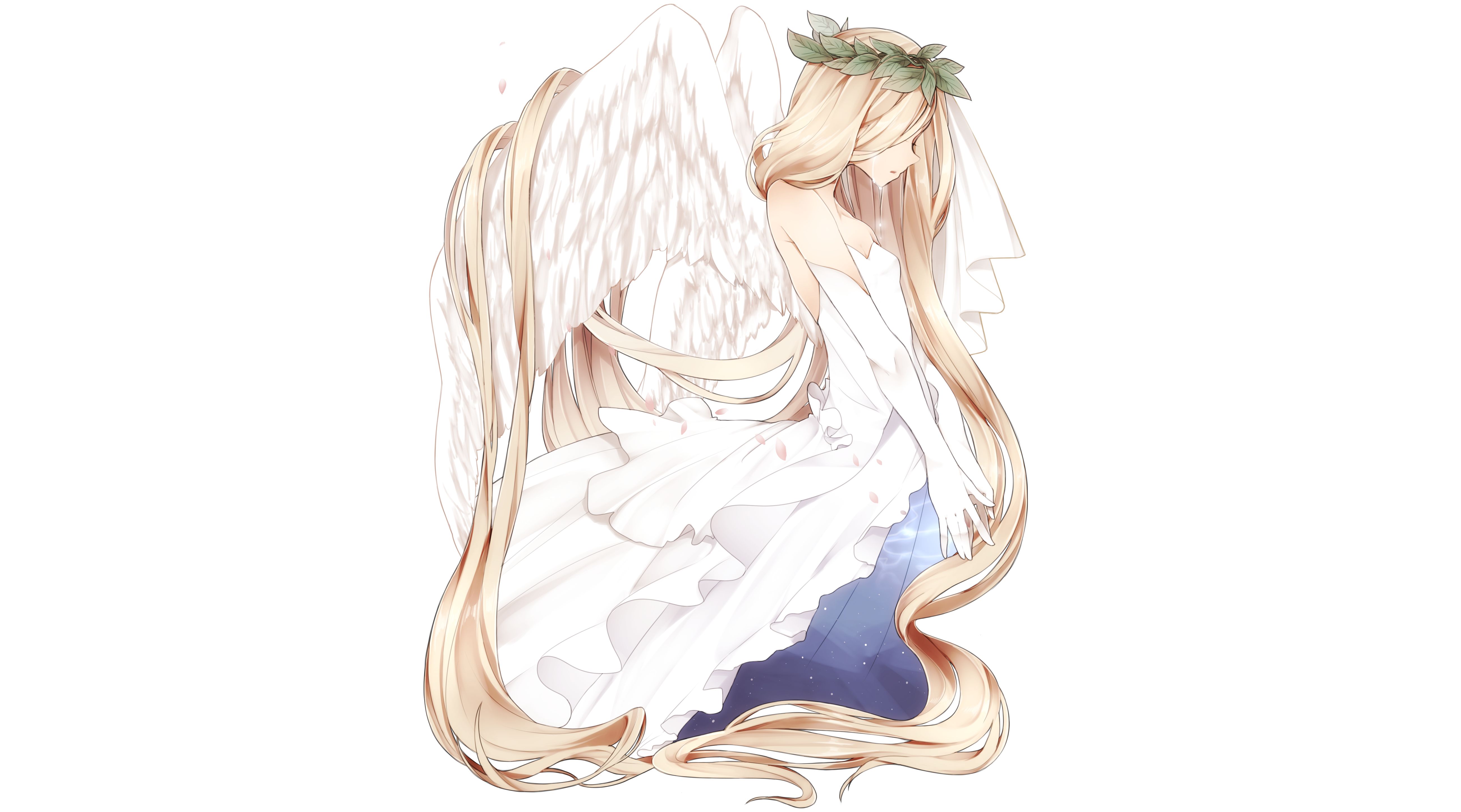 Что за ангел с белыми длинными волосами и одним крылом