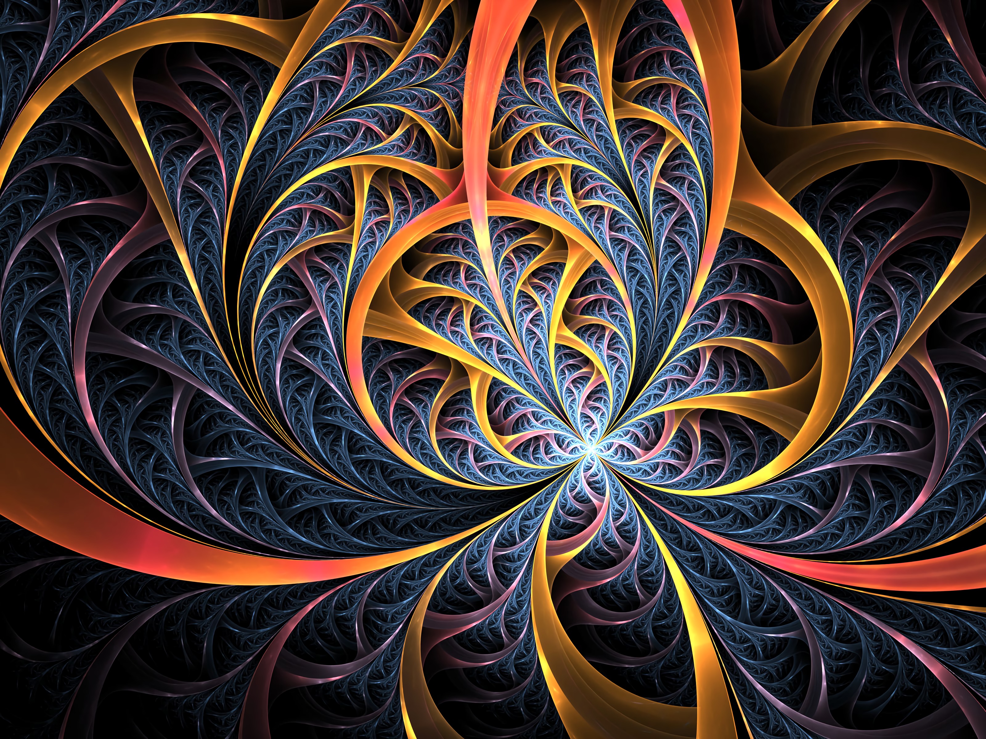lines, multicolored, confused, fractal HD Mobile