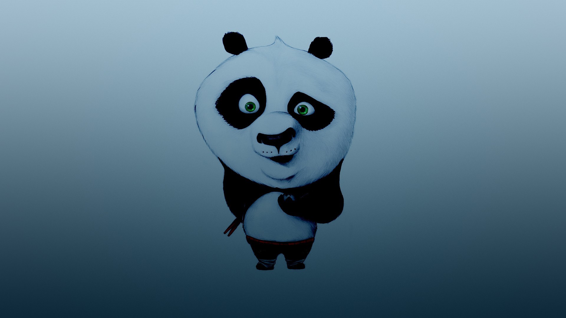 panda kung-fu, cartoon, background, blue